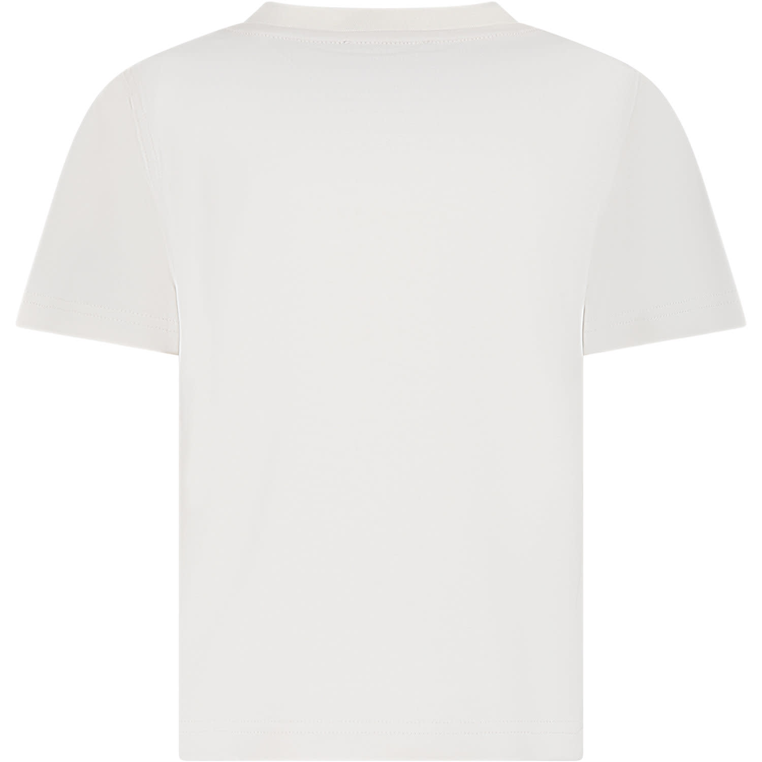 Shop Burberry Beige T-shirt For Boy With Iconic Logo
