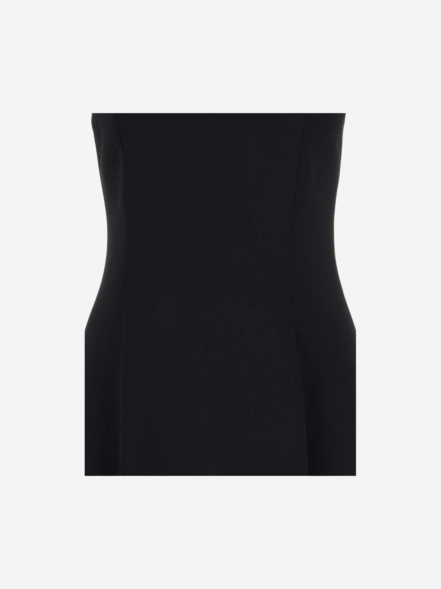 Shop Giorgio Armani Strech Viscose Blend Longuette Dress In Black Beauty