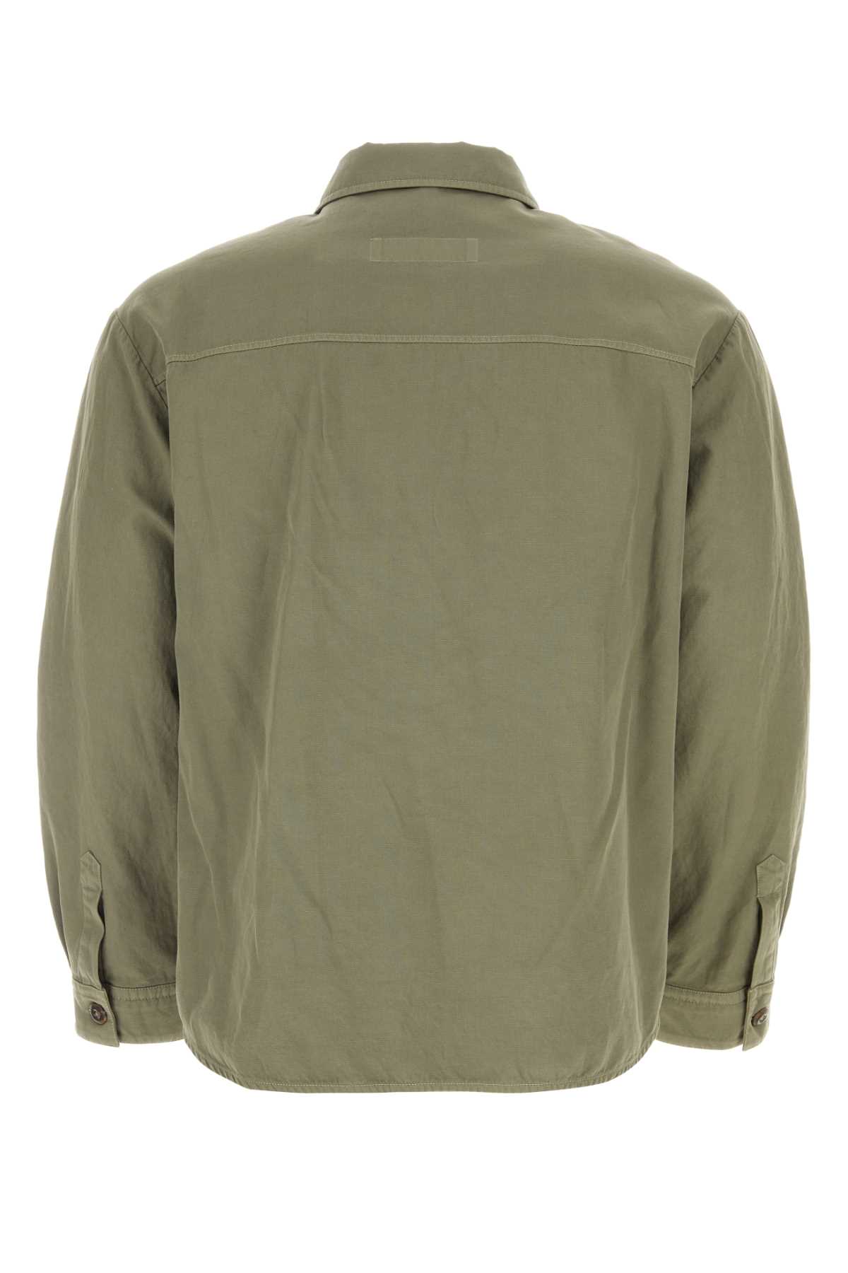 Shop Fay Sage Green Cotton Blend Shirt In V608