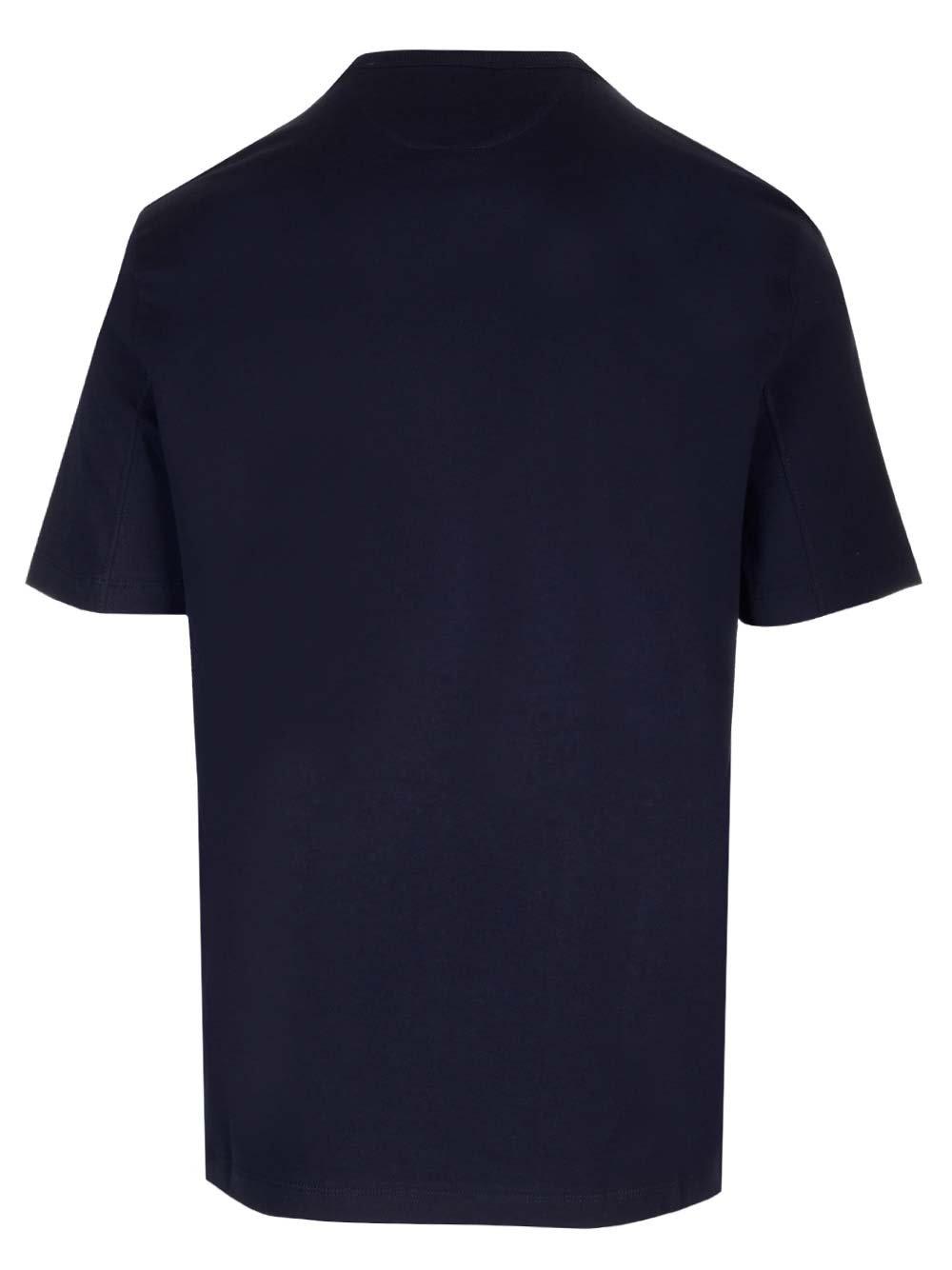 Shop Brunello Cucinelli Shrot-sleeved Crewneck T-shirt In Blue