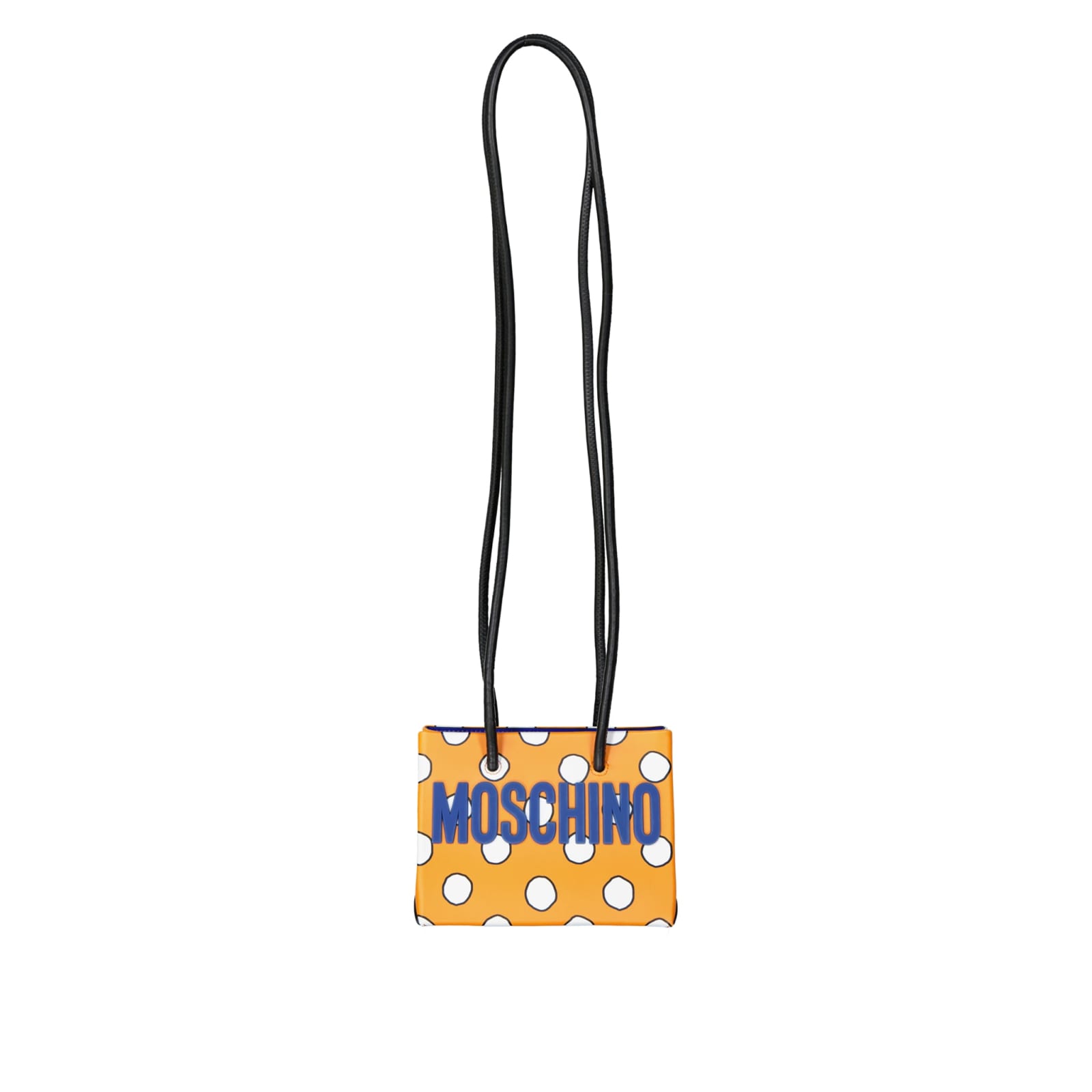 Shop Moschino Leather Mini Bag In Orange