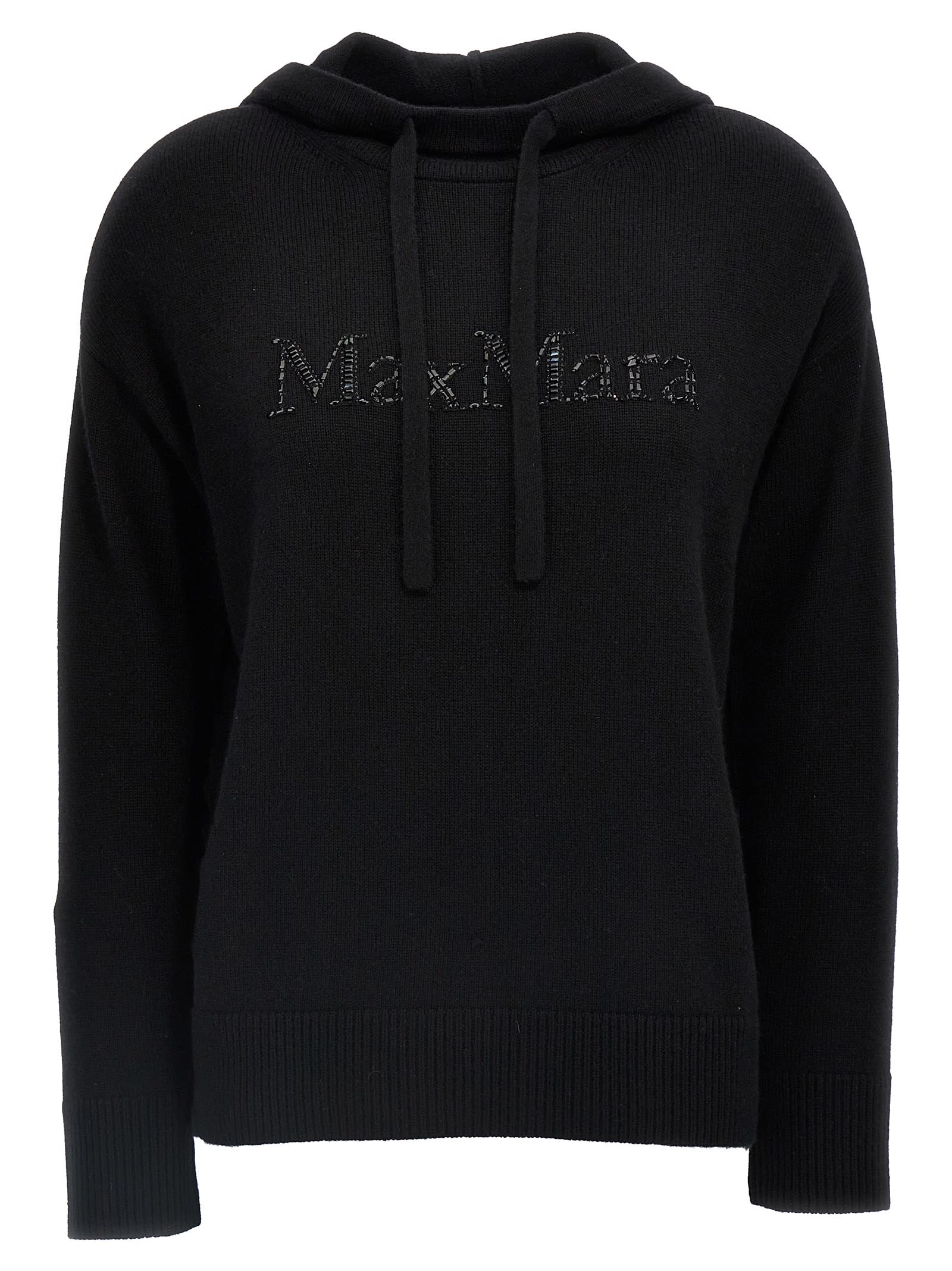 Shop 's Max Mara Gorizia Hooded Sweater In Black