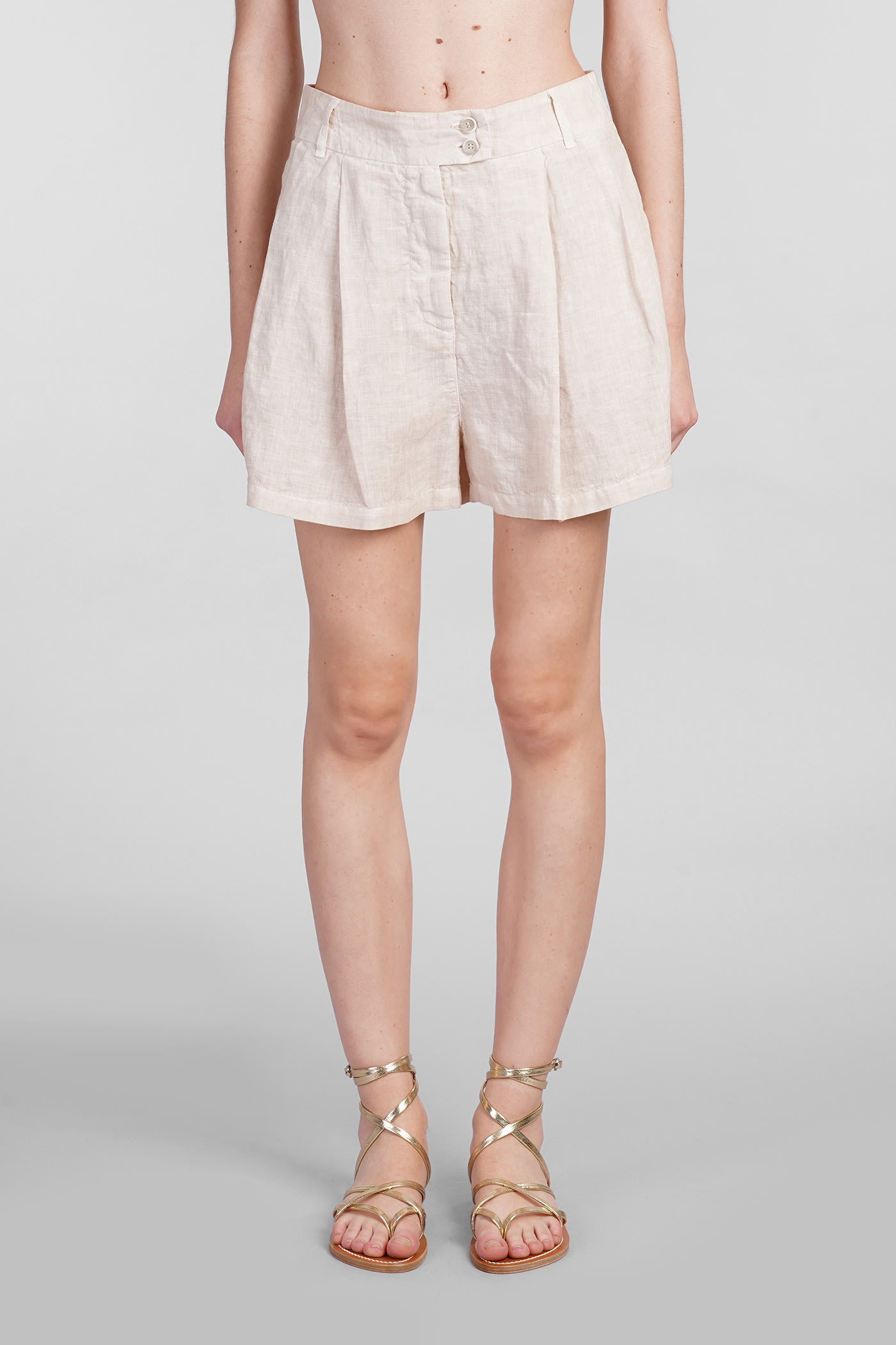 Shop 120% Lino Shorts In Beige Linen