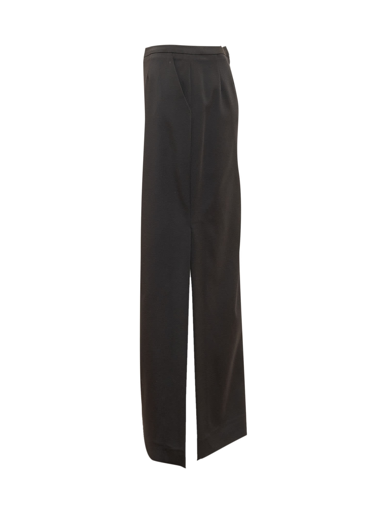 Dolce & Gabbana Cady Calf-length Skirt With Slits In Nero