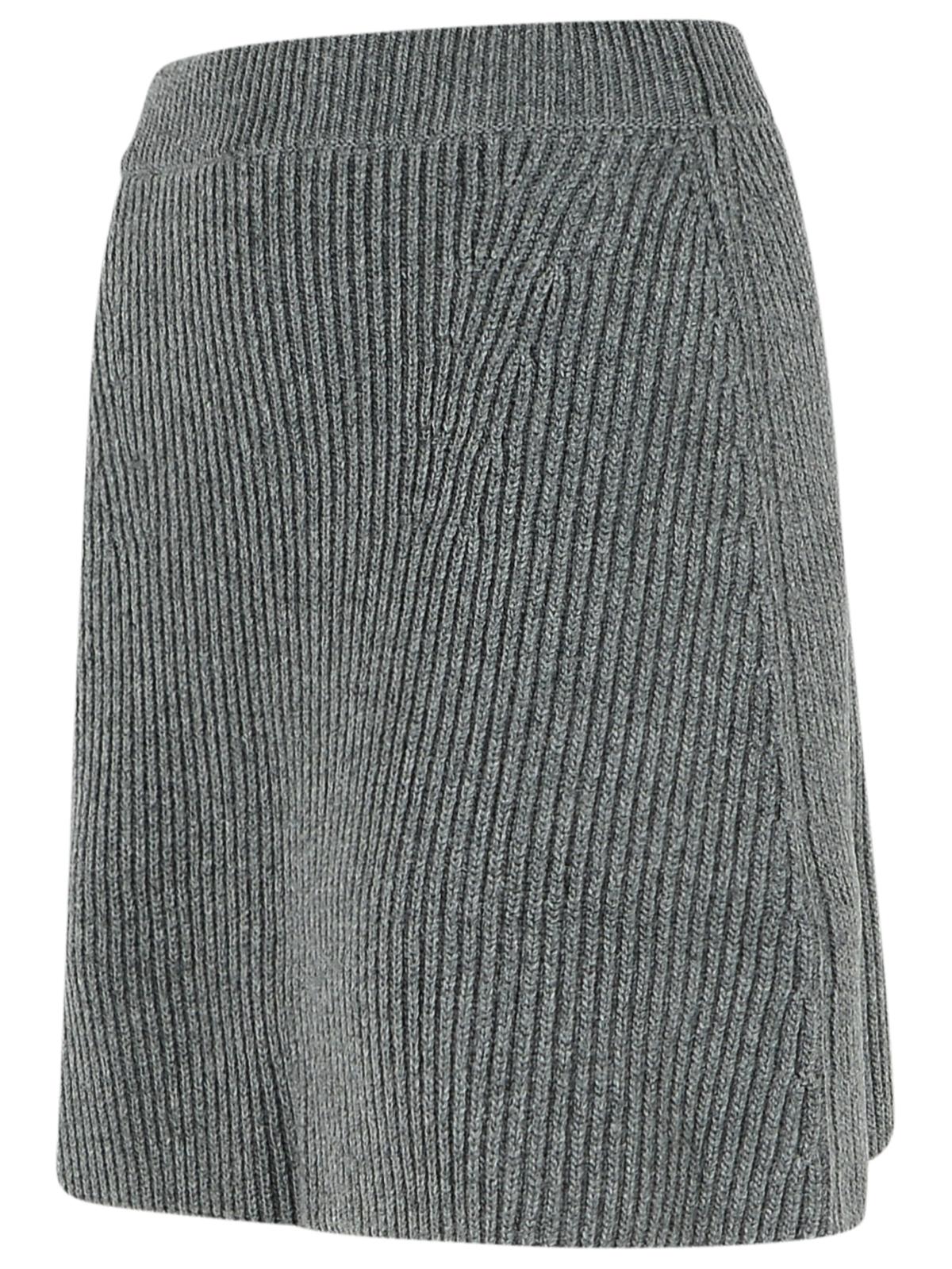 Jil Sander Grey Wool Miniskirt In Gray