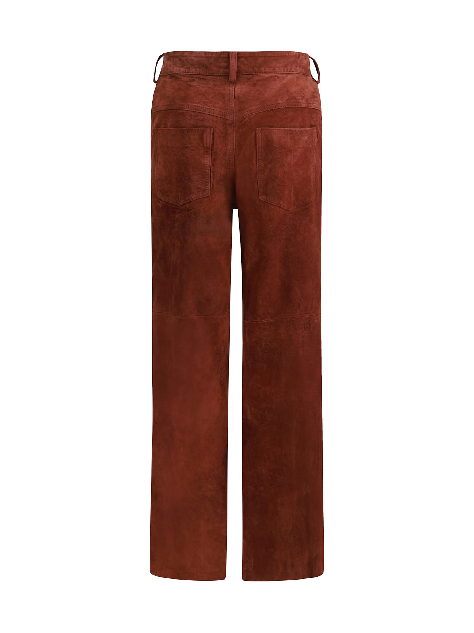 Salvatore Santoro Leather Buttoned Straight Trousers In Brown