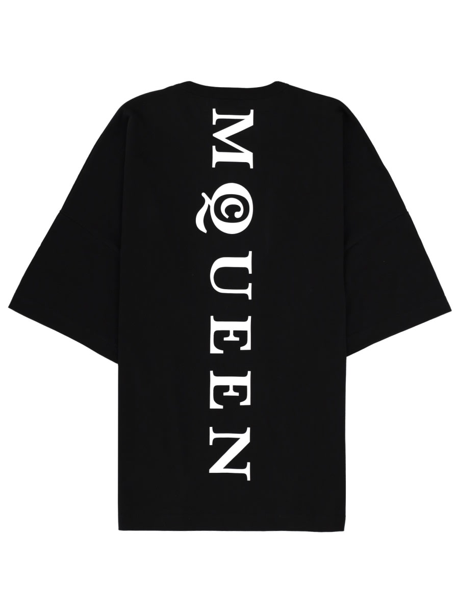 Alexander Mcqueen Exploded Logo Over Fit T Shirt In Animal Print