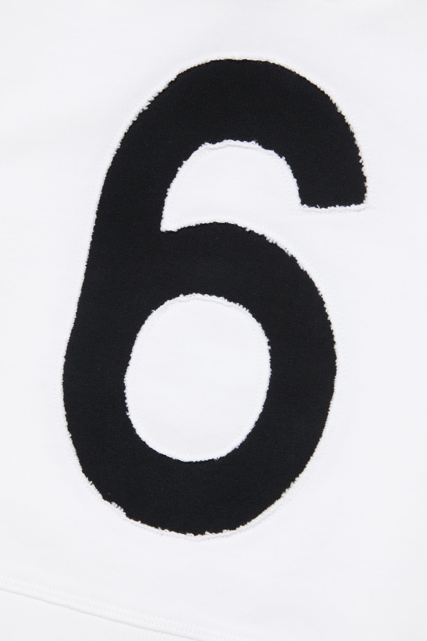 Shop Maison Margiela Mm6s87u Sweat-shirt  Hooded Sweatshirt With Inlay 6 Logo In White
