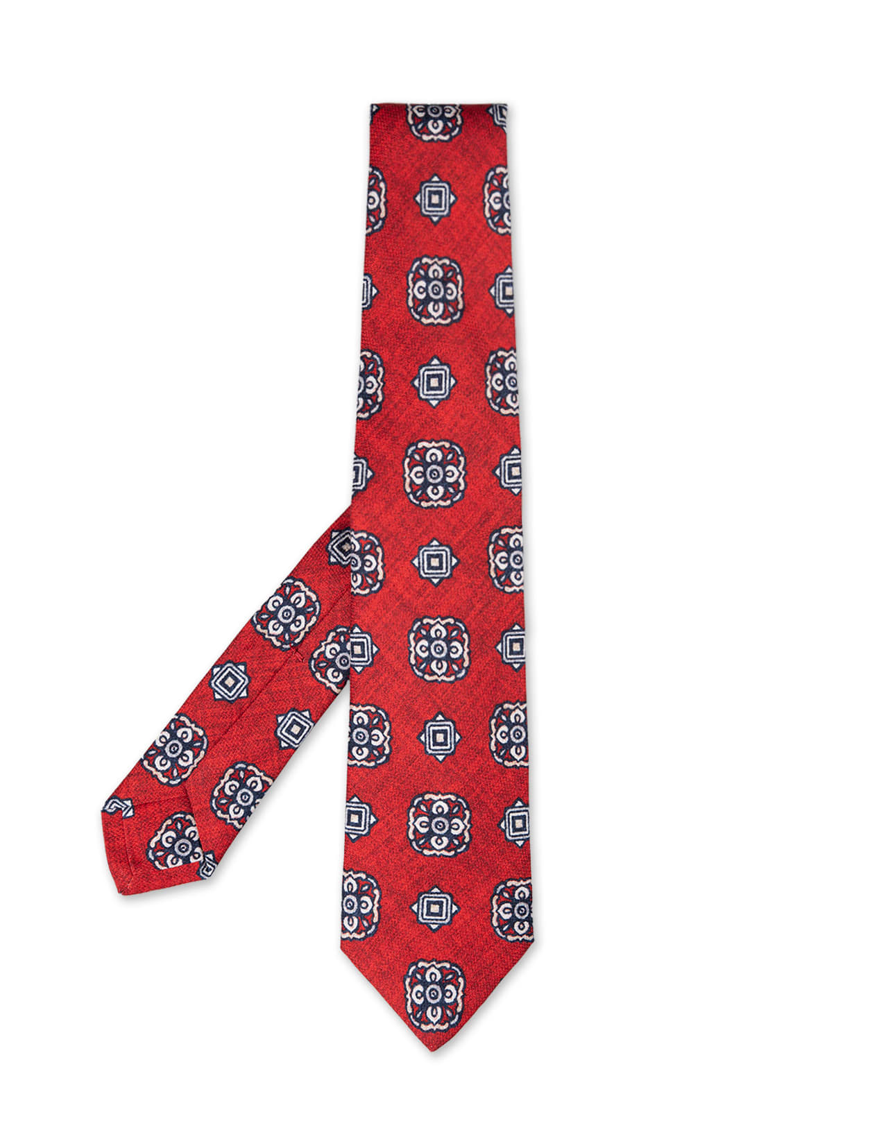 Red Silk Tie With Pattern