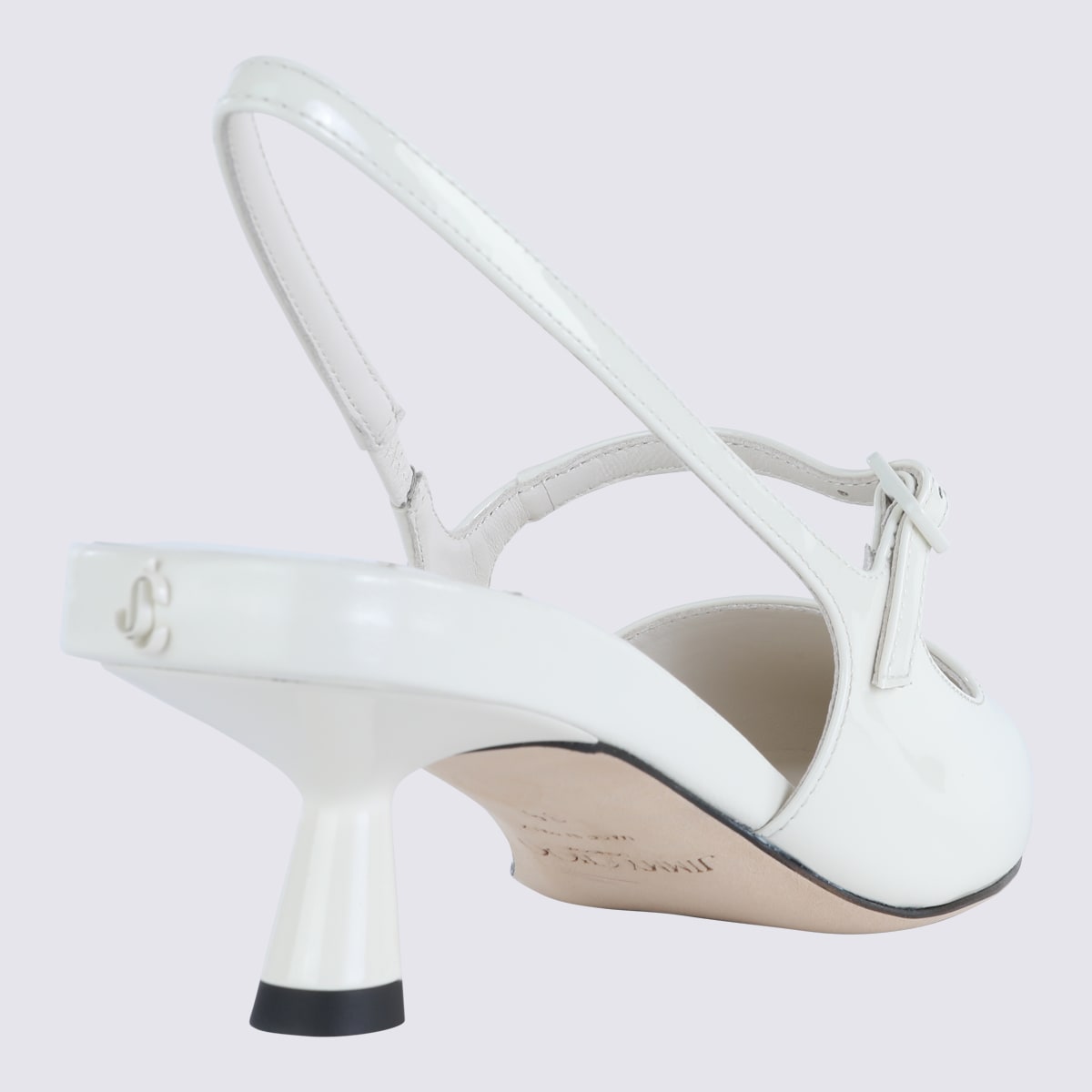 Shop Jimmy Choo White Leather Pumps In Latte