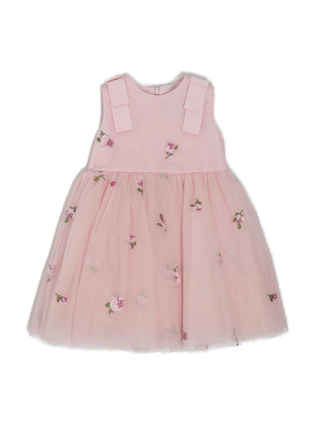 Shop Simonetta Sequin-embellished Sleeveless Dress In Pink