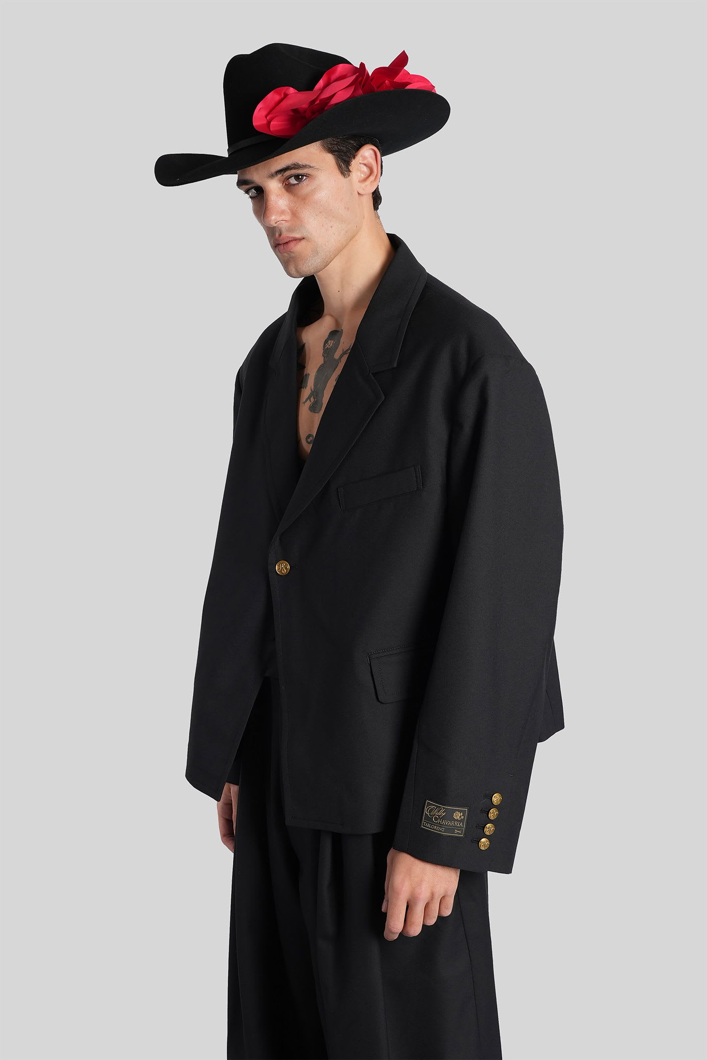 Willy Chavarria Blazer In Black Wool In Black