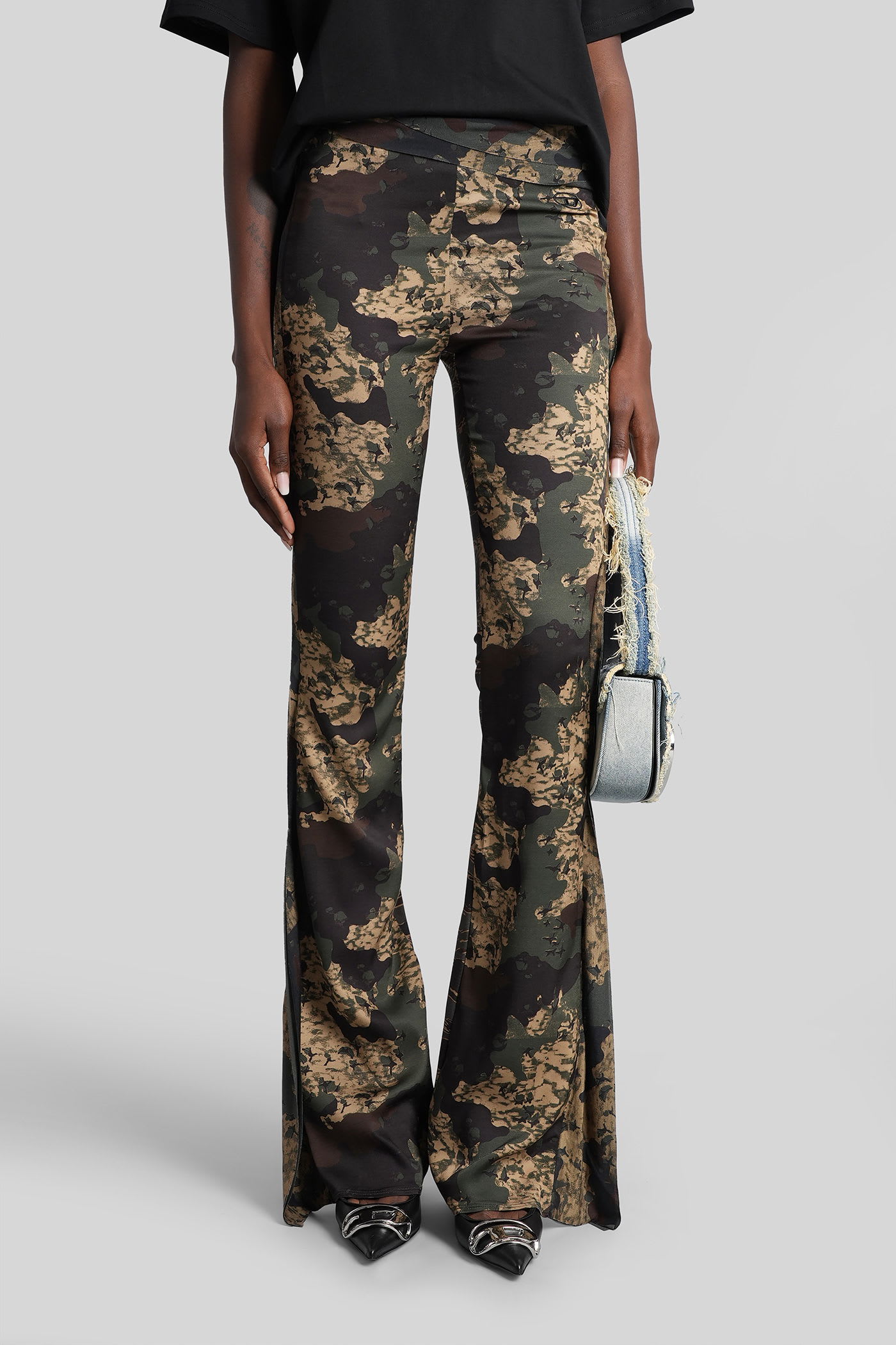 Diesel P-affal Pants In Camouflage Viscose In Multi