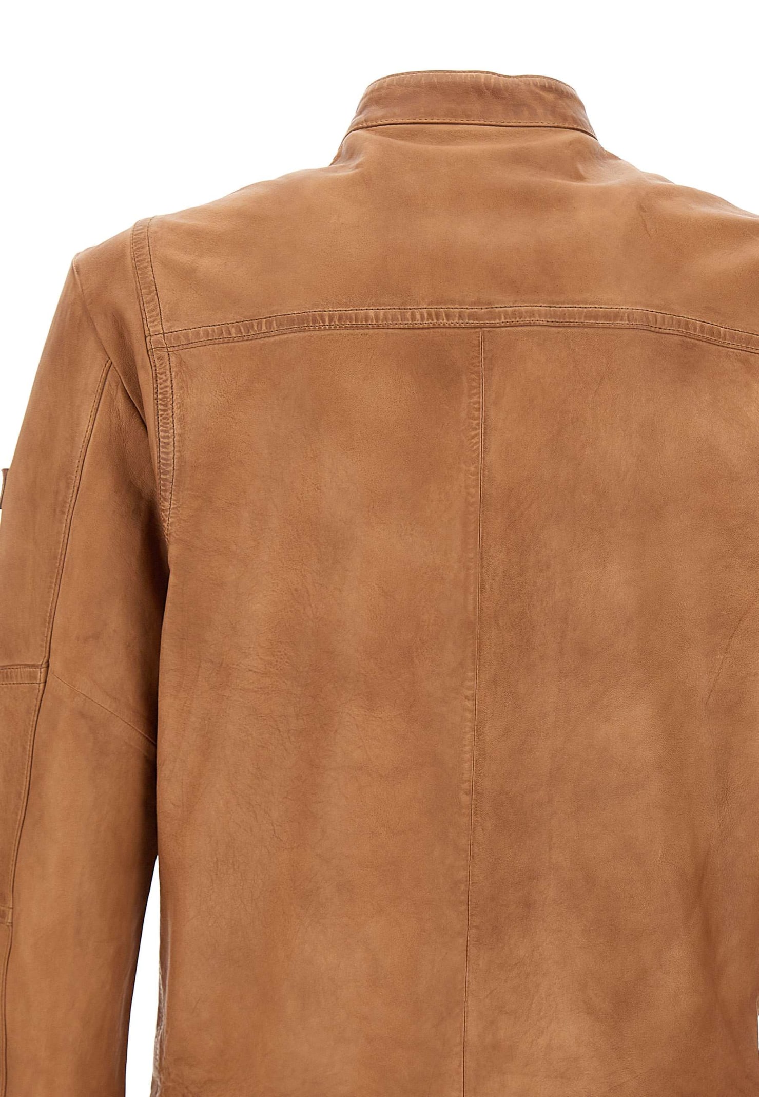 Shop Peuterey Saguaro Jacket In Leather Brown