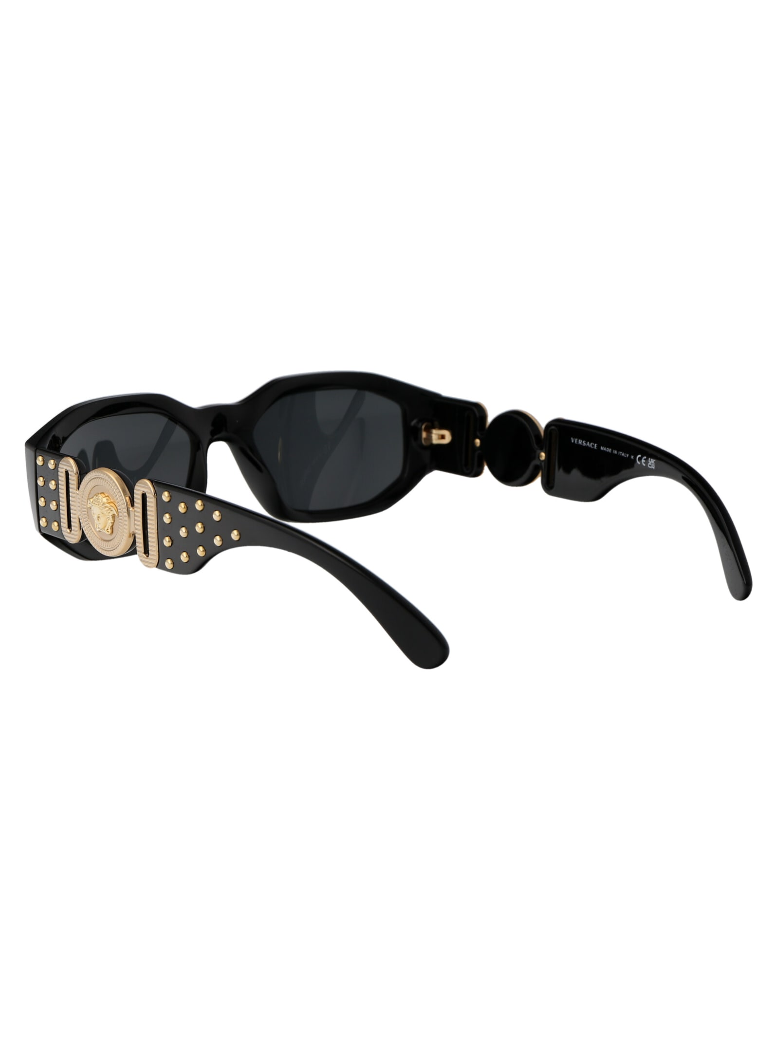 Versace Biggie Stud-embellished Sunglasses In Black