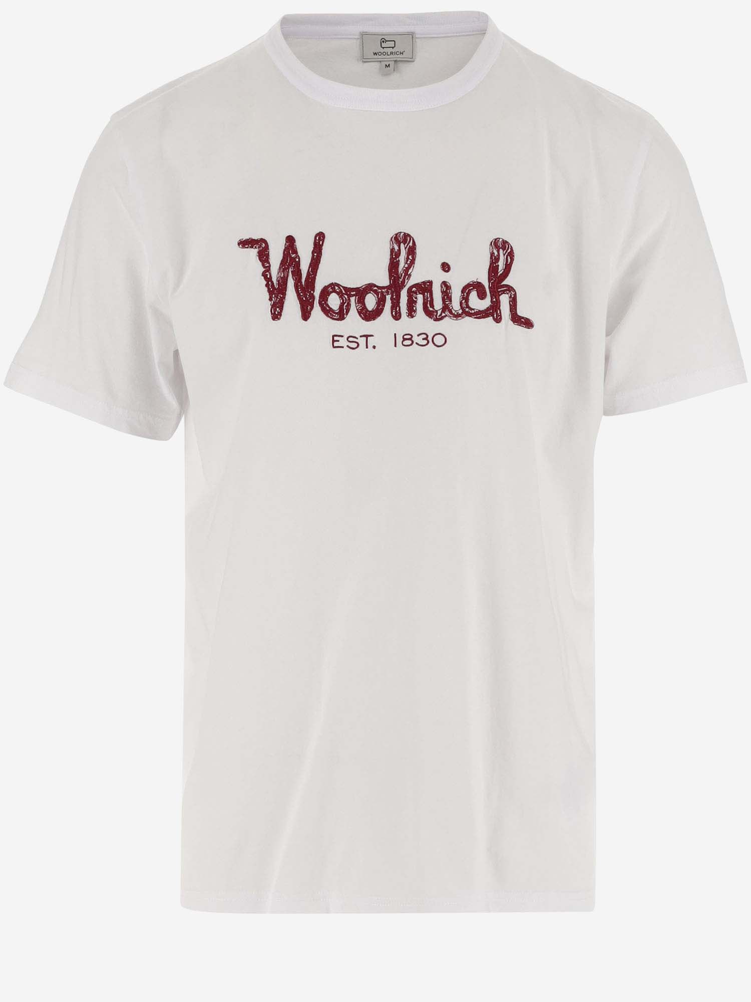 Shop Woolrich Cotton T-shirt With Logo In Bright White