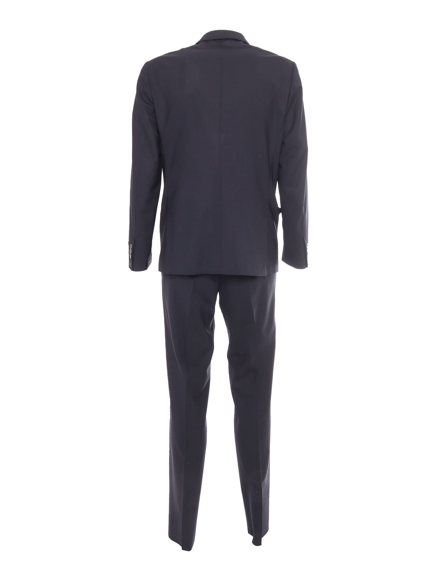 Tombolini Tailored Suit With Notch Lapel And Slim-fit Trousers In Blue
