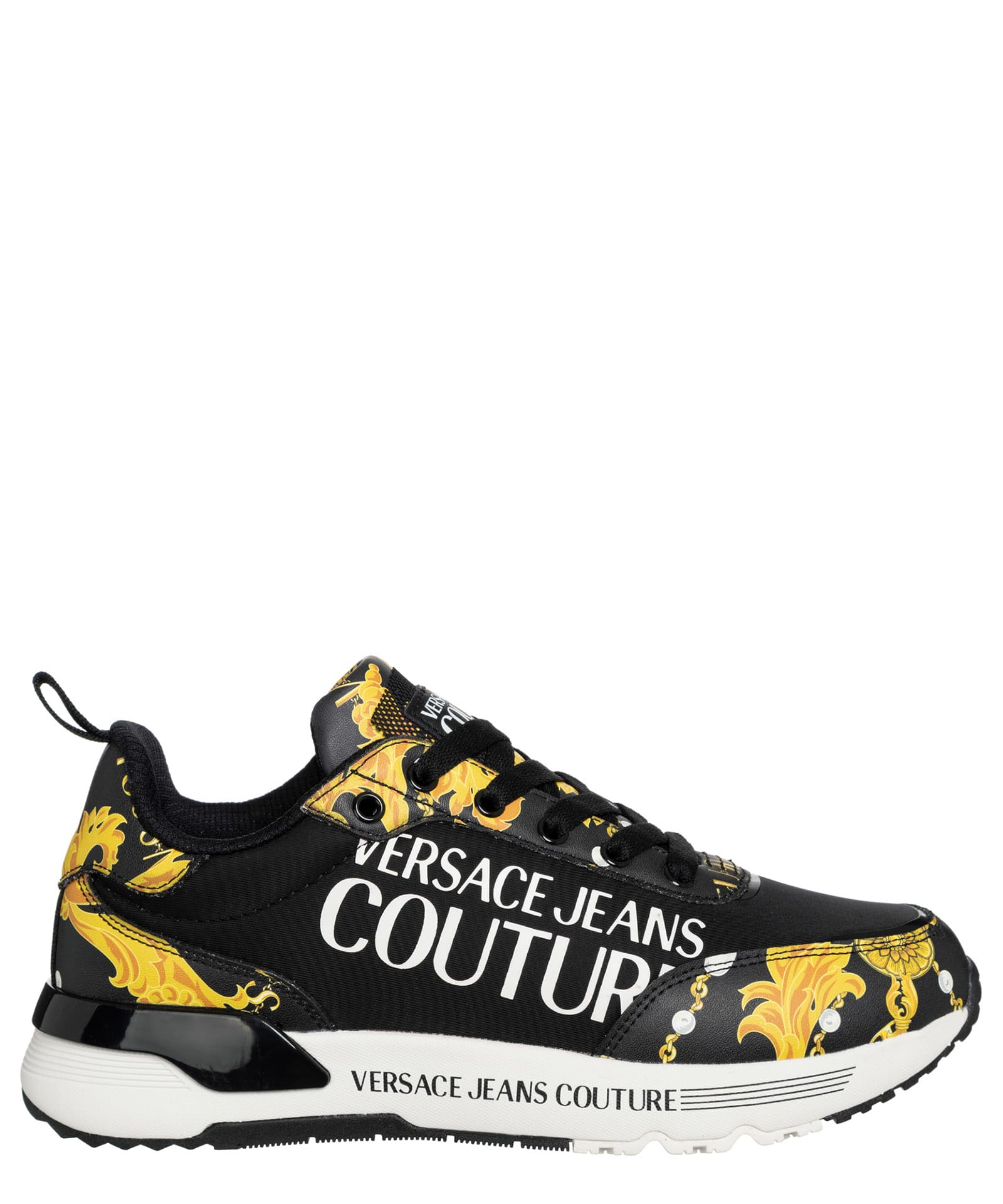 VERSACE JEANS COUTURE DYNAMIC CHAIN COUTURE LEATHER SNEAKERS