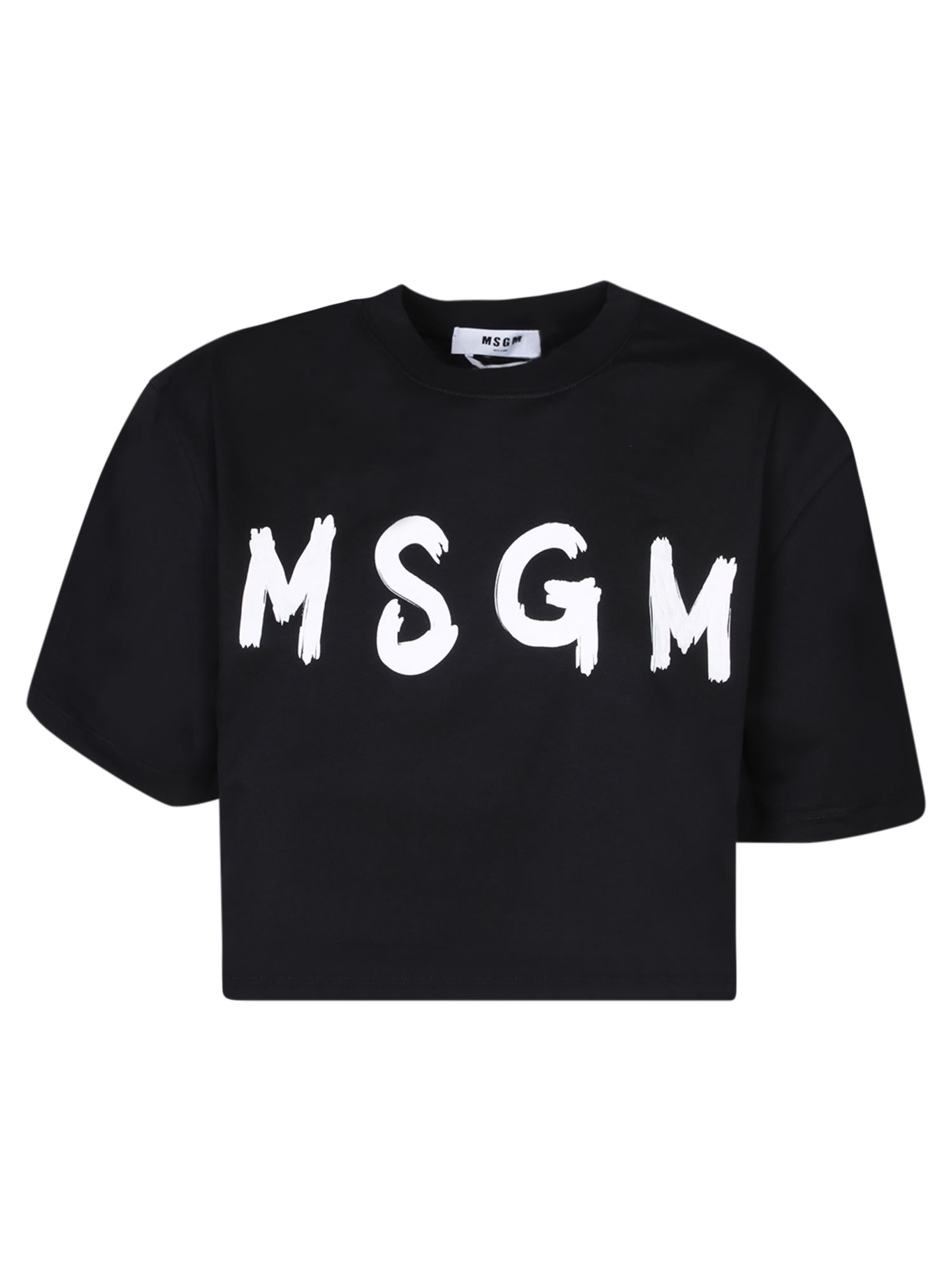 Shop Msgm Graffiti Logo Black T-shirt