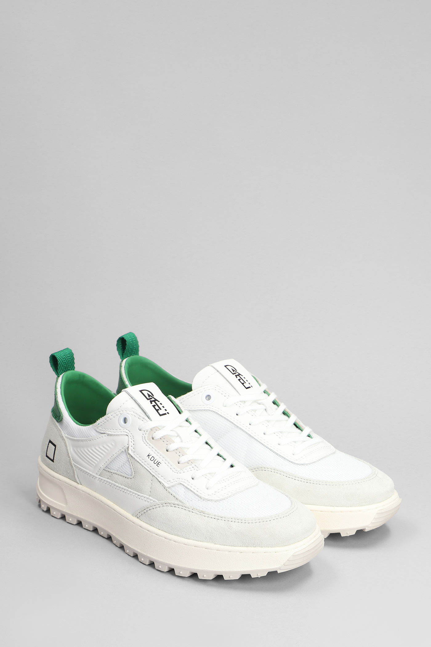 Shop Date Kdue Sneakers In White Suede And Fabric