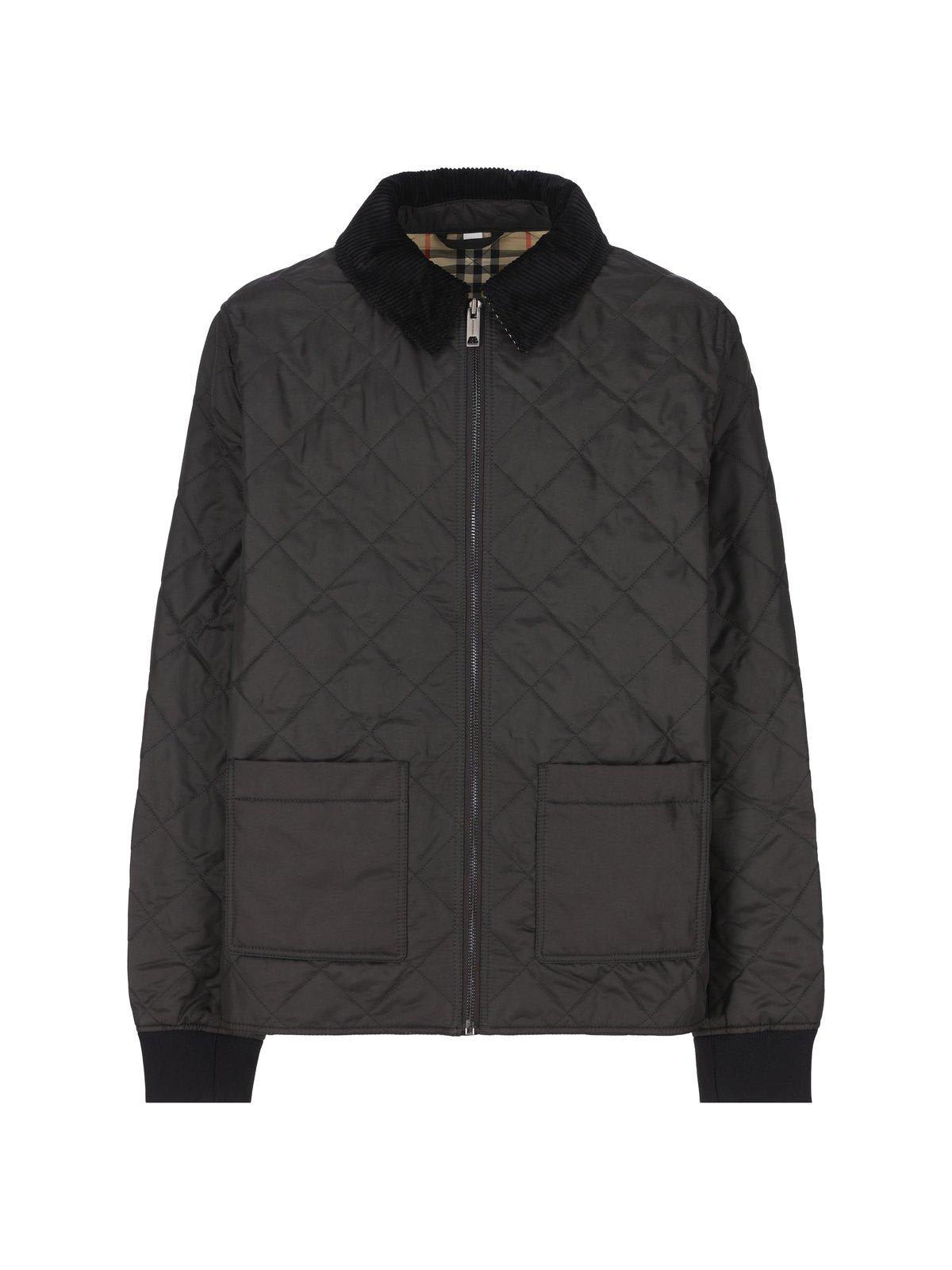Burberry Kids' Diamond Quilted Zipped Jacket In Black