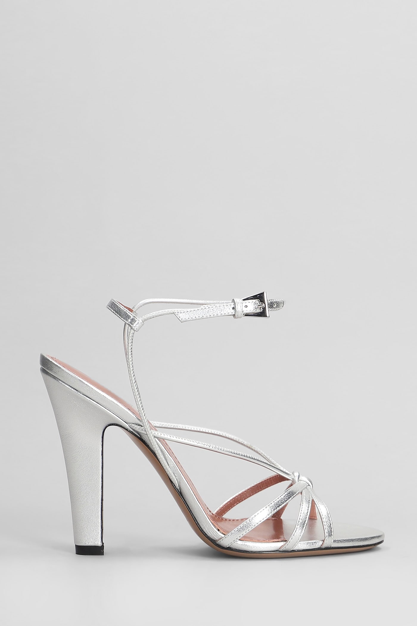 Bianca 100 Sandals In Silver Leather