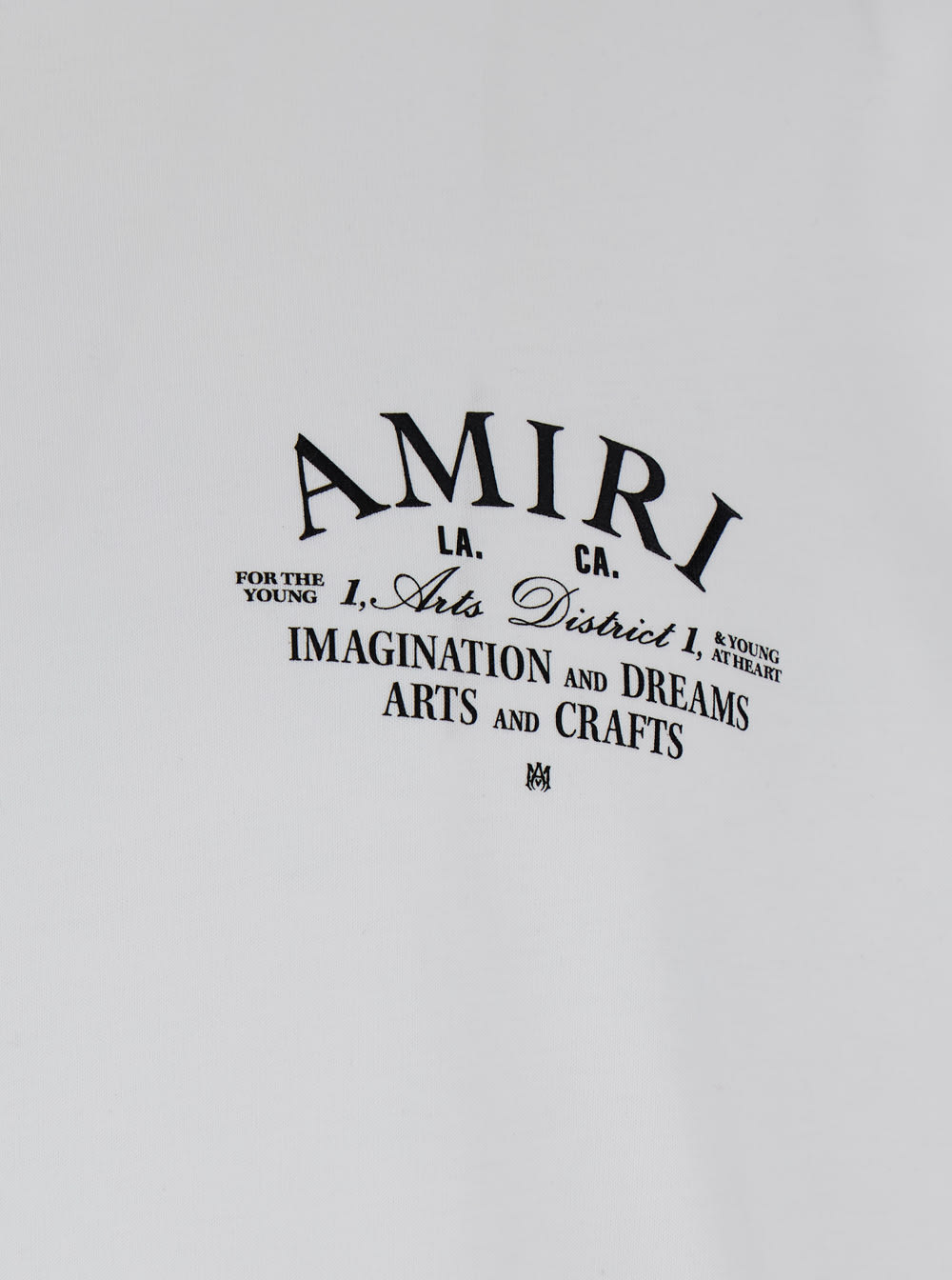 Amiri White Crewneck T-shirt With Logo Print On The Front In Cotton Man In Gray