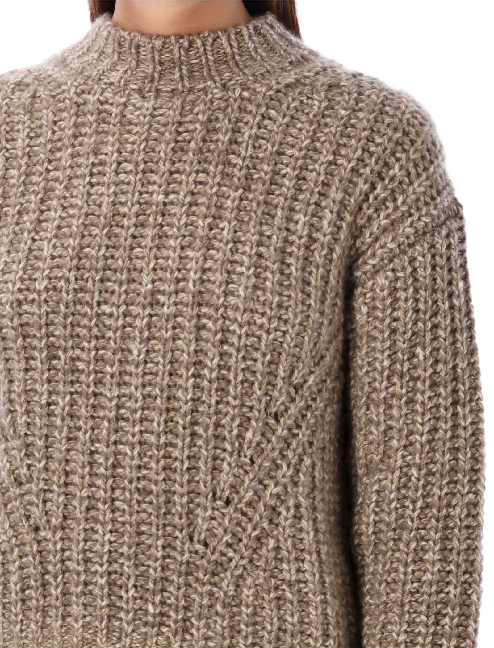 Shop Ralph Lauren Texture Knit Sweater In Beige