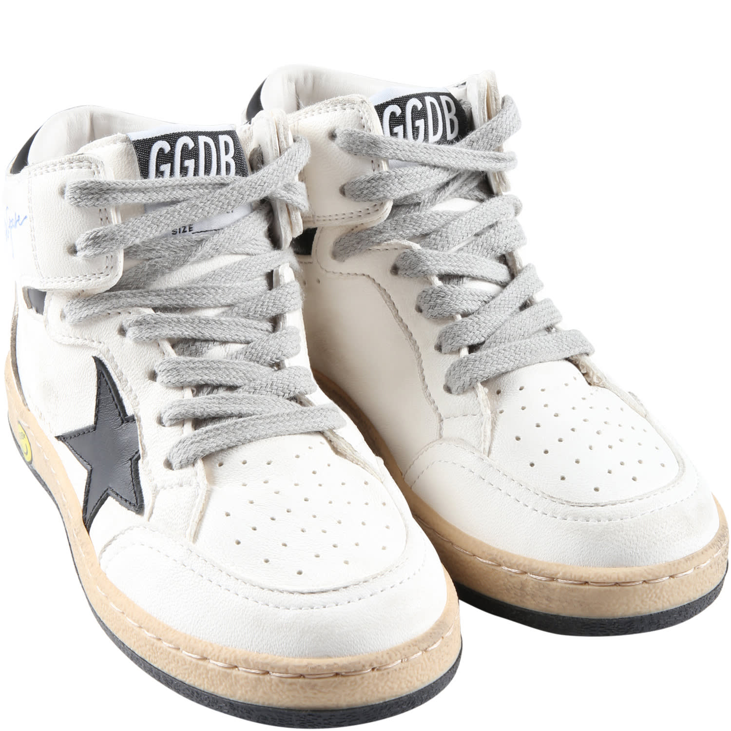 Shop Golden Goose White Sneakers For Boy With Star And Logo