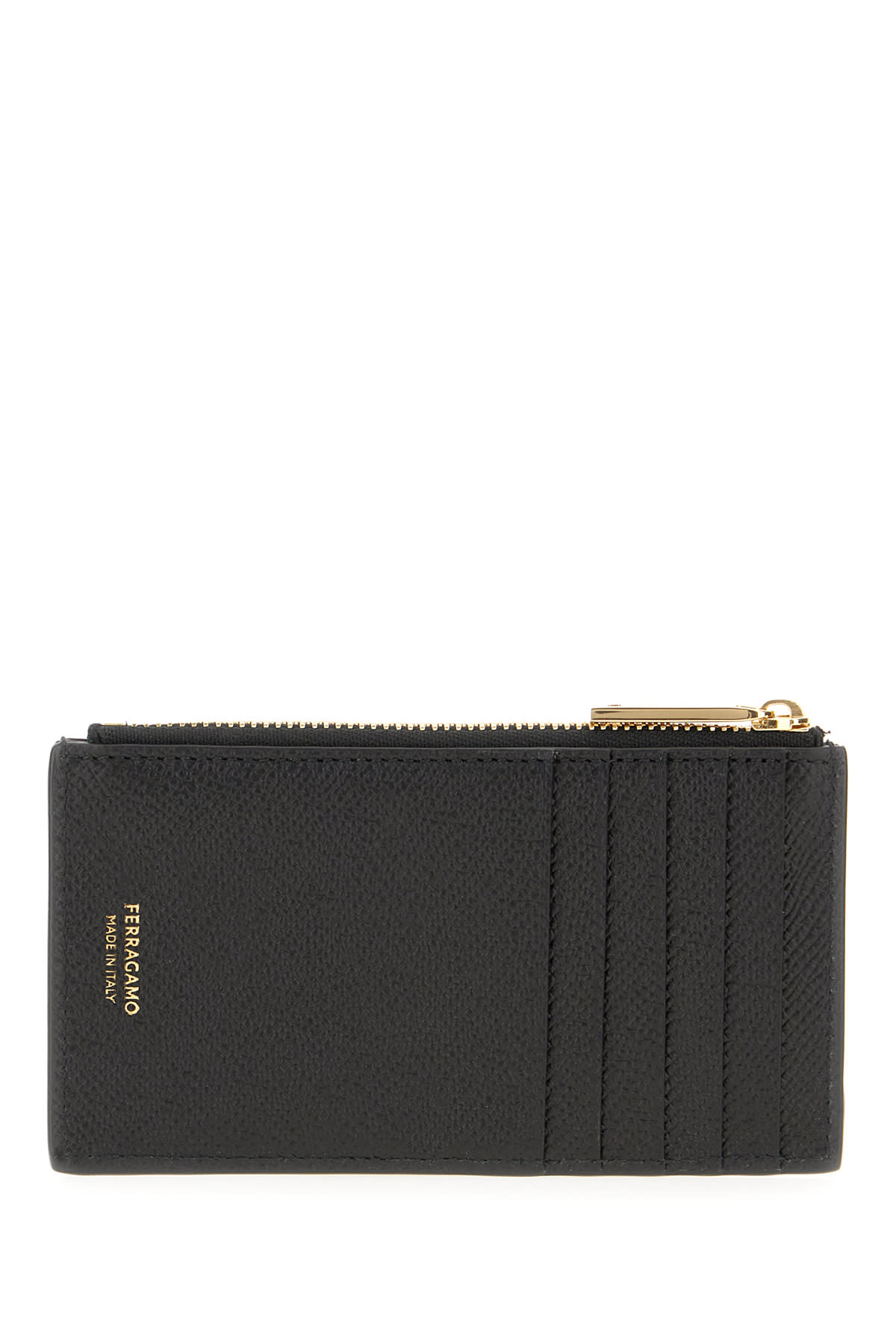 Shop Ferragamo Black Leather Card Holder In Nero