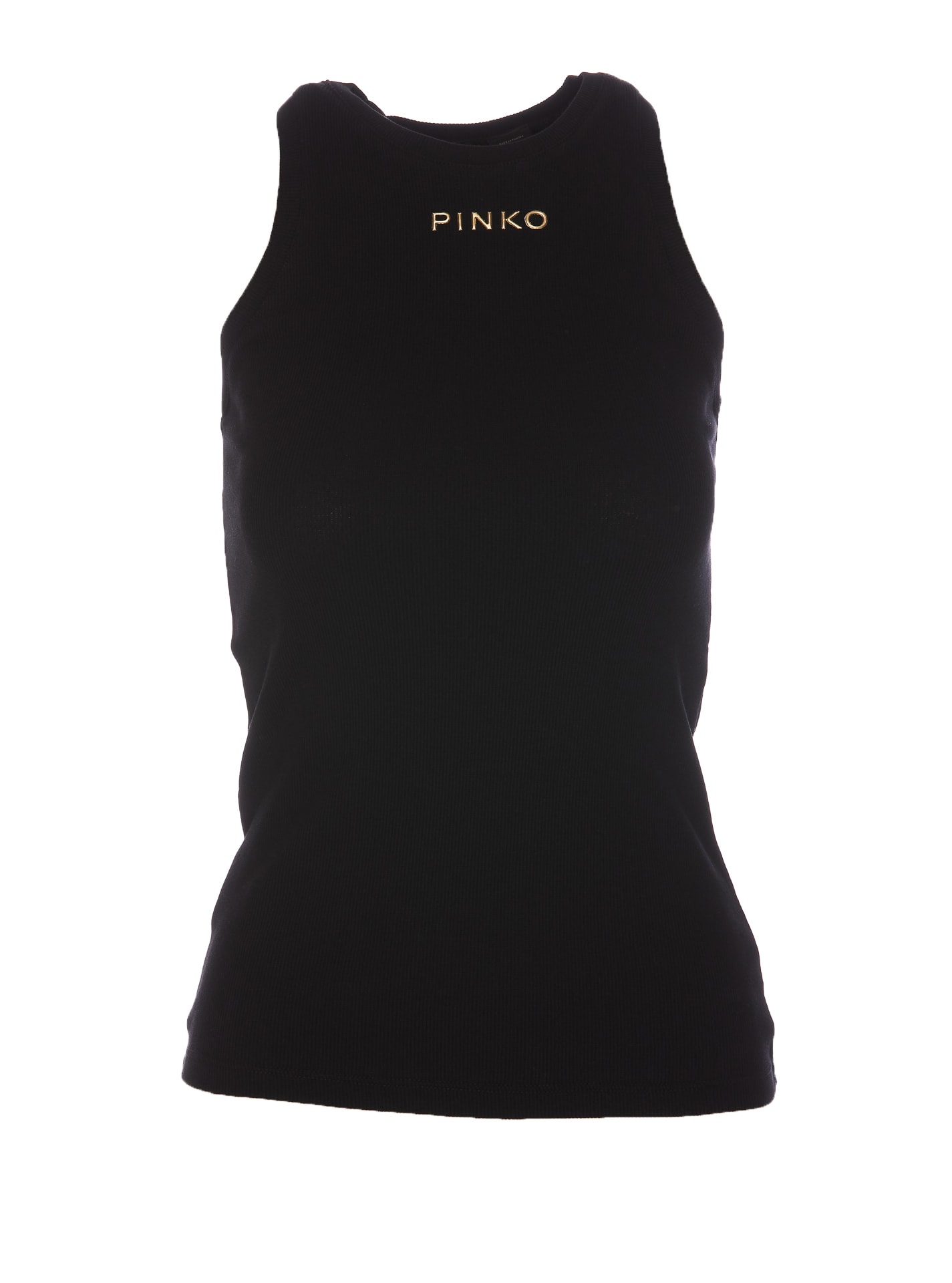 Shop Pinko Logo Tank Top In Nero Limousine