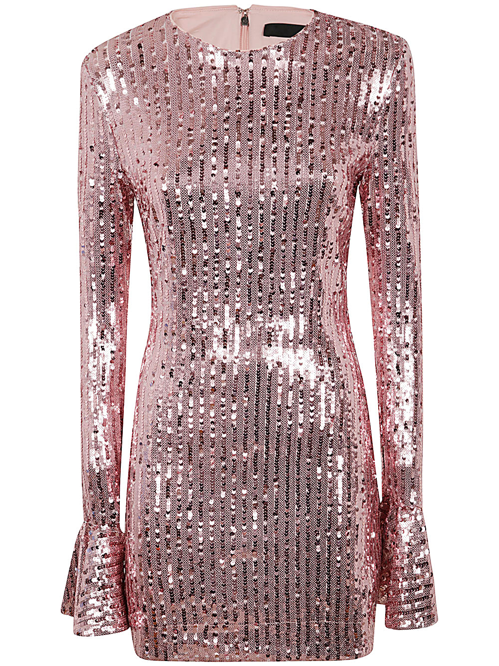 Shop Rotate Birger Christensen Sequins Ls Mini Dress In Silver Pink