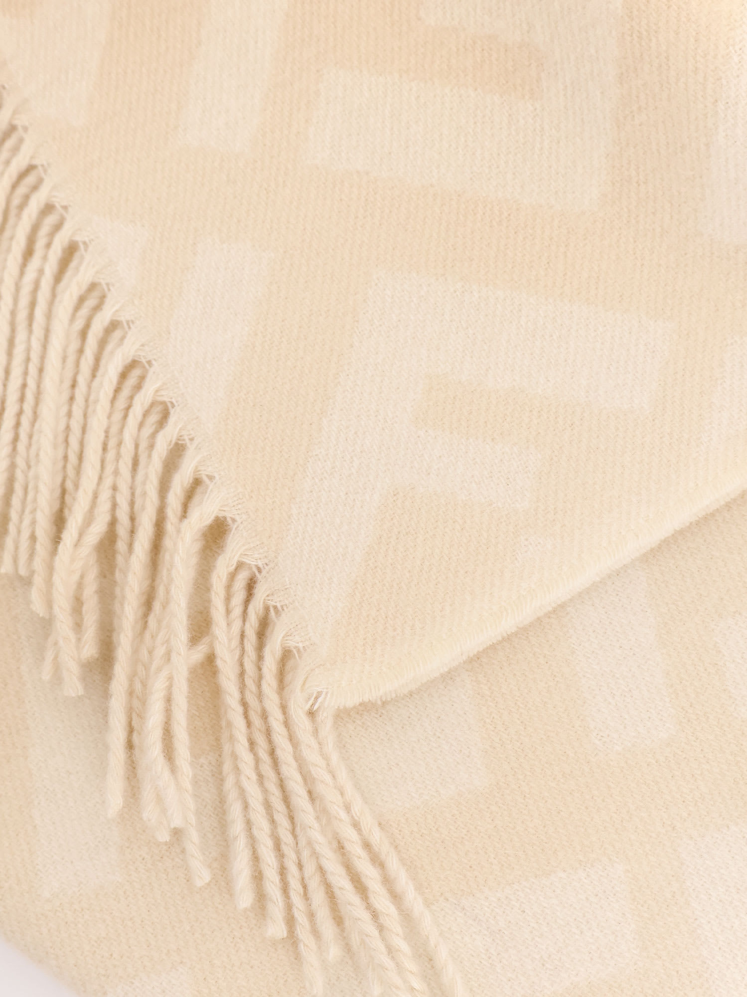 Fendi Women Cashmere Scarf With Ff Motif In Neutral