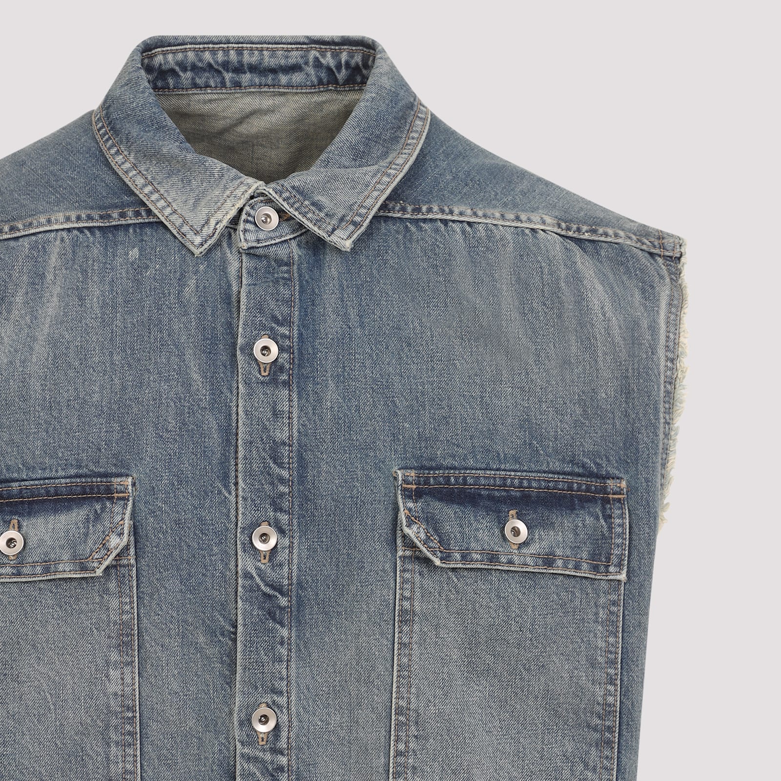 Drkshdw Sleeveless Tommy Jumbo Vest In Blue