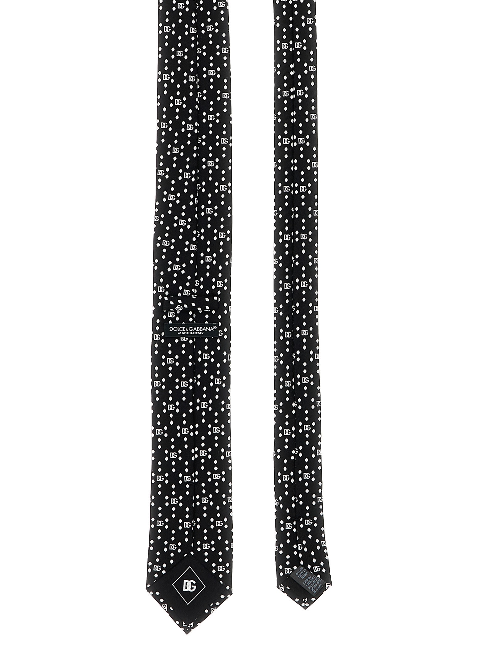 Shop Dolce & Gabbana Logo Print Tie In Black