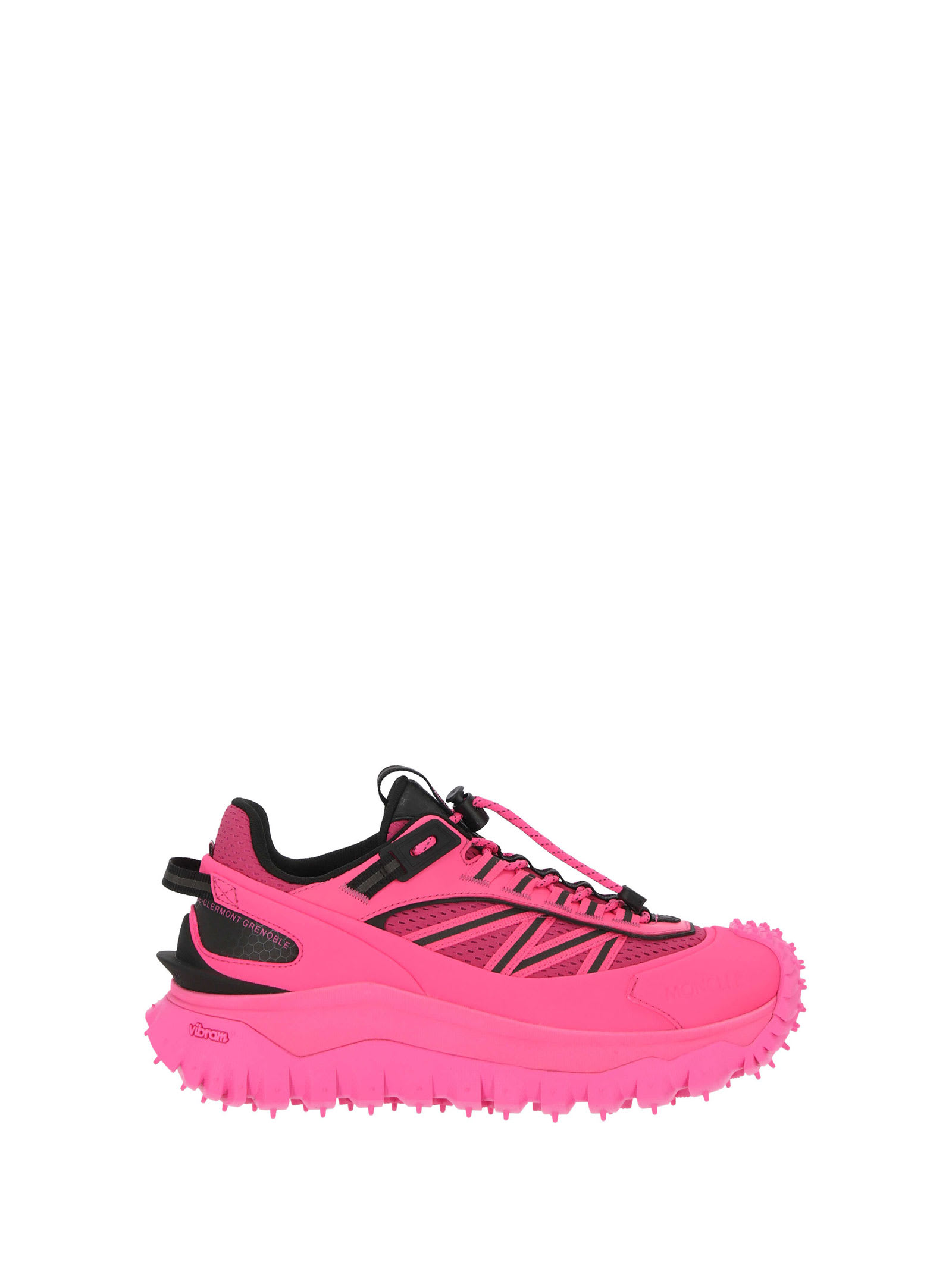 Shop Moncler Trailgrip Neon Pink Sneakers
