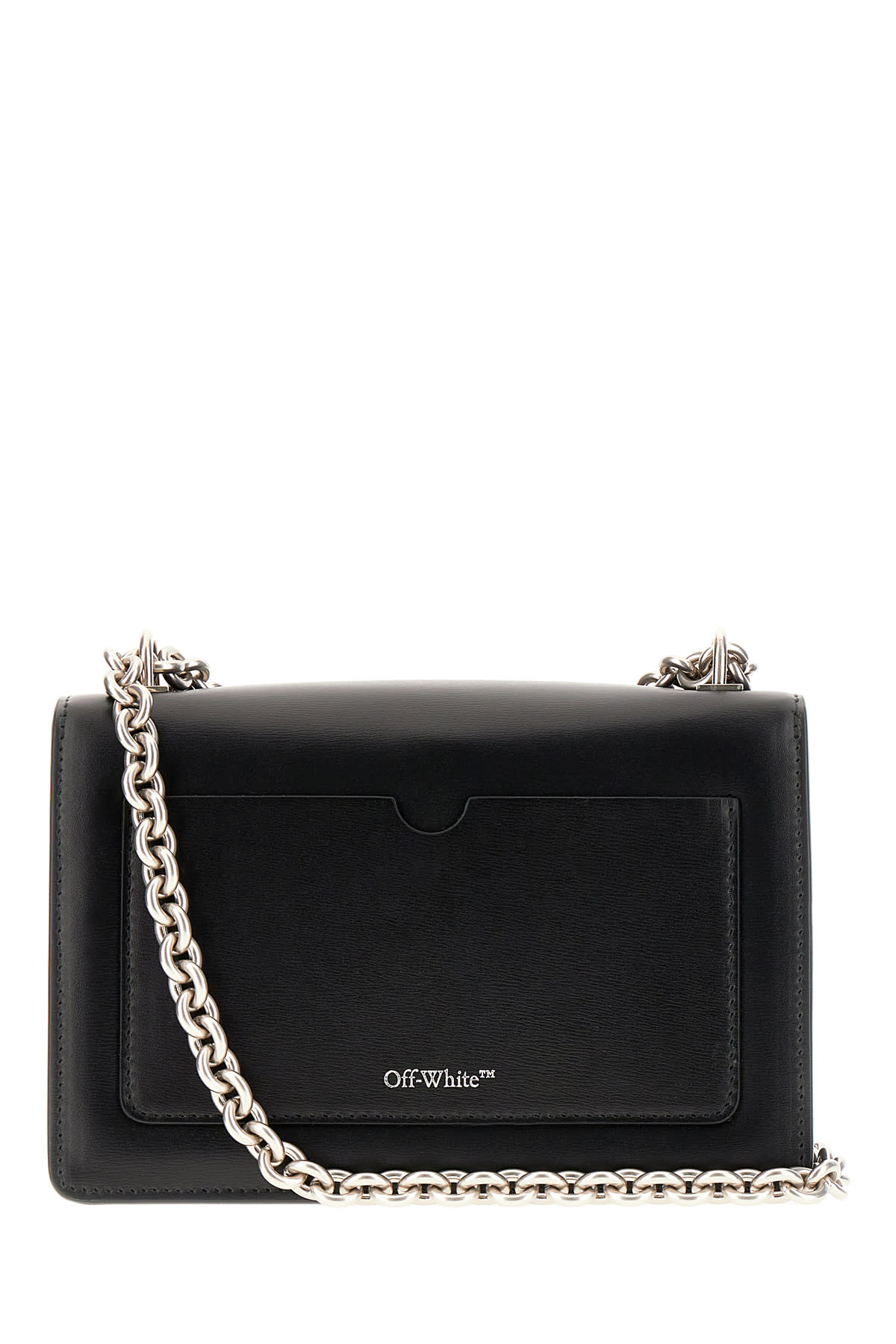 Shop Off-white Black Leather Jitney 2.0 Crossbody Bag In 1072