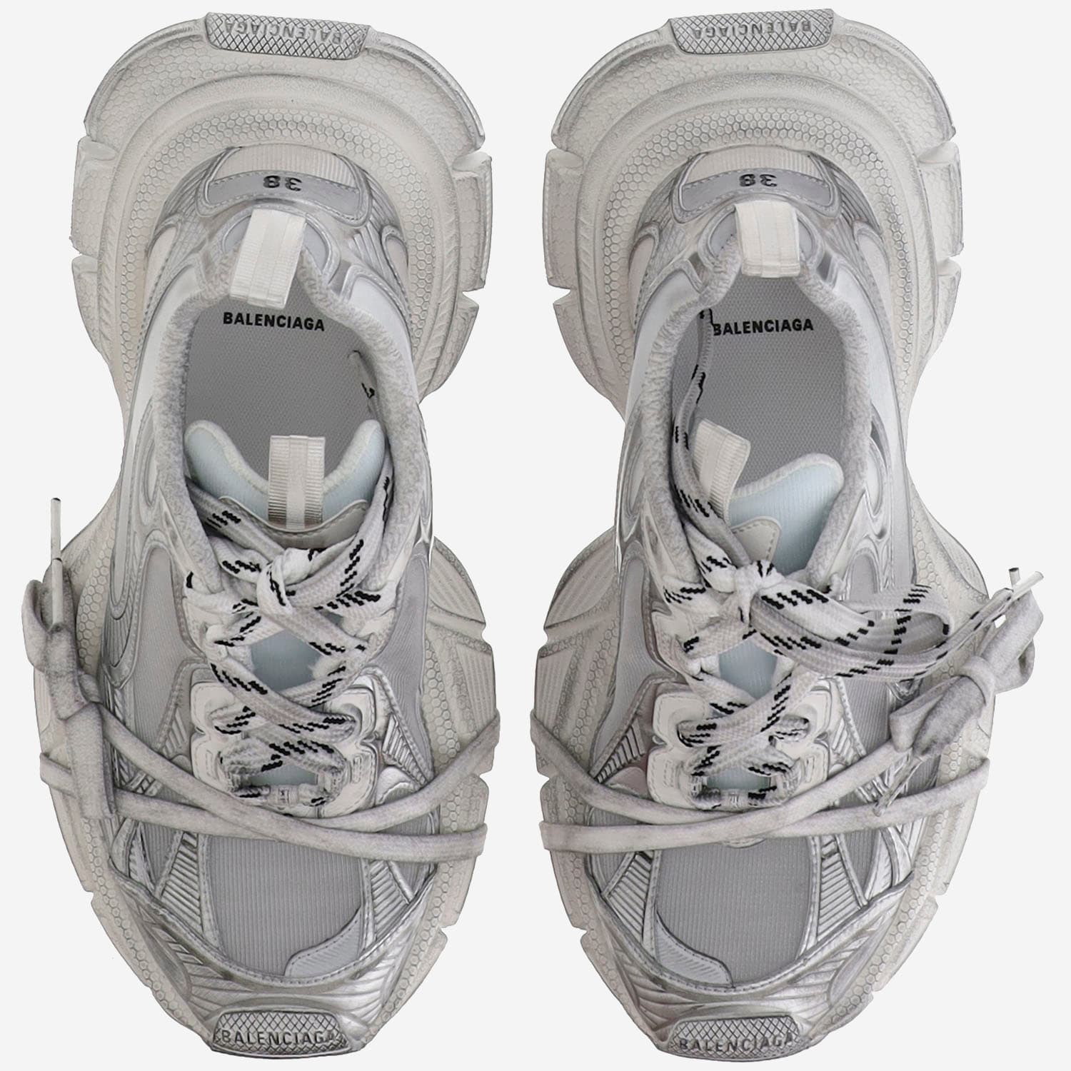 Balenciaga 3xl Mesh Summer Sneakers Shoes In Whitesilver