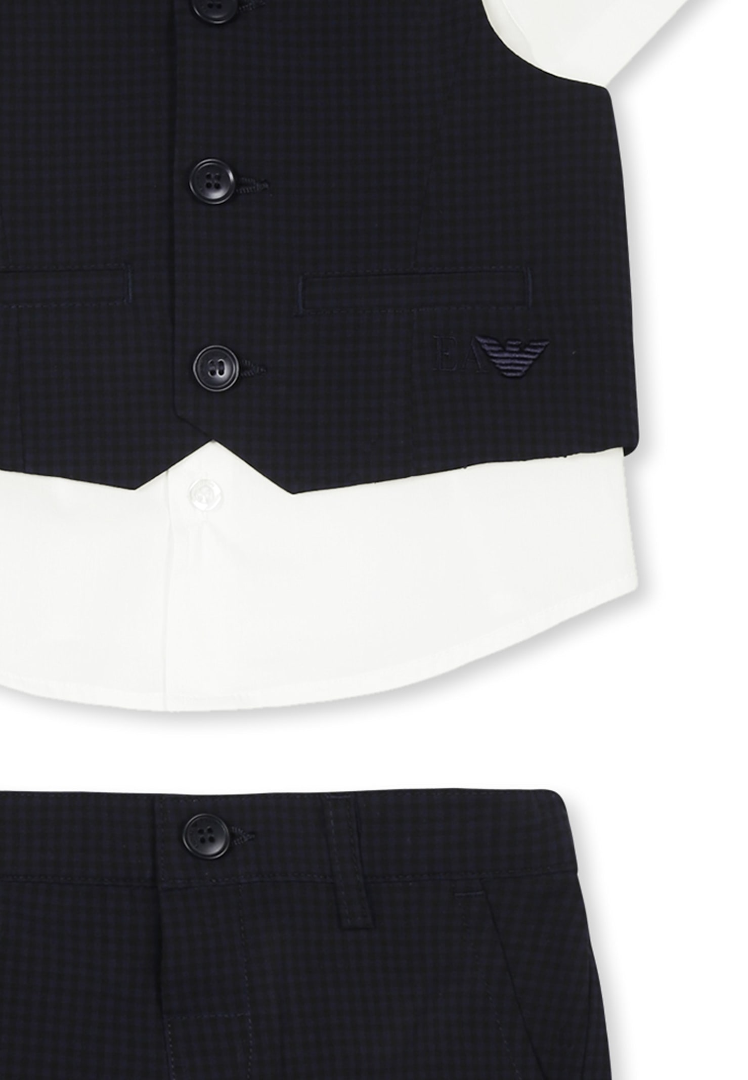 Emporio Armani Blue Set For Baby Boy With Iconic Logo In Multicolor