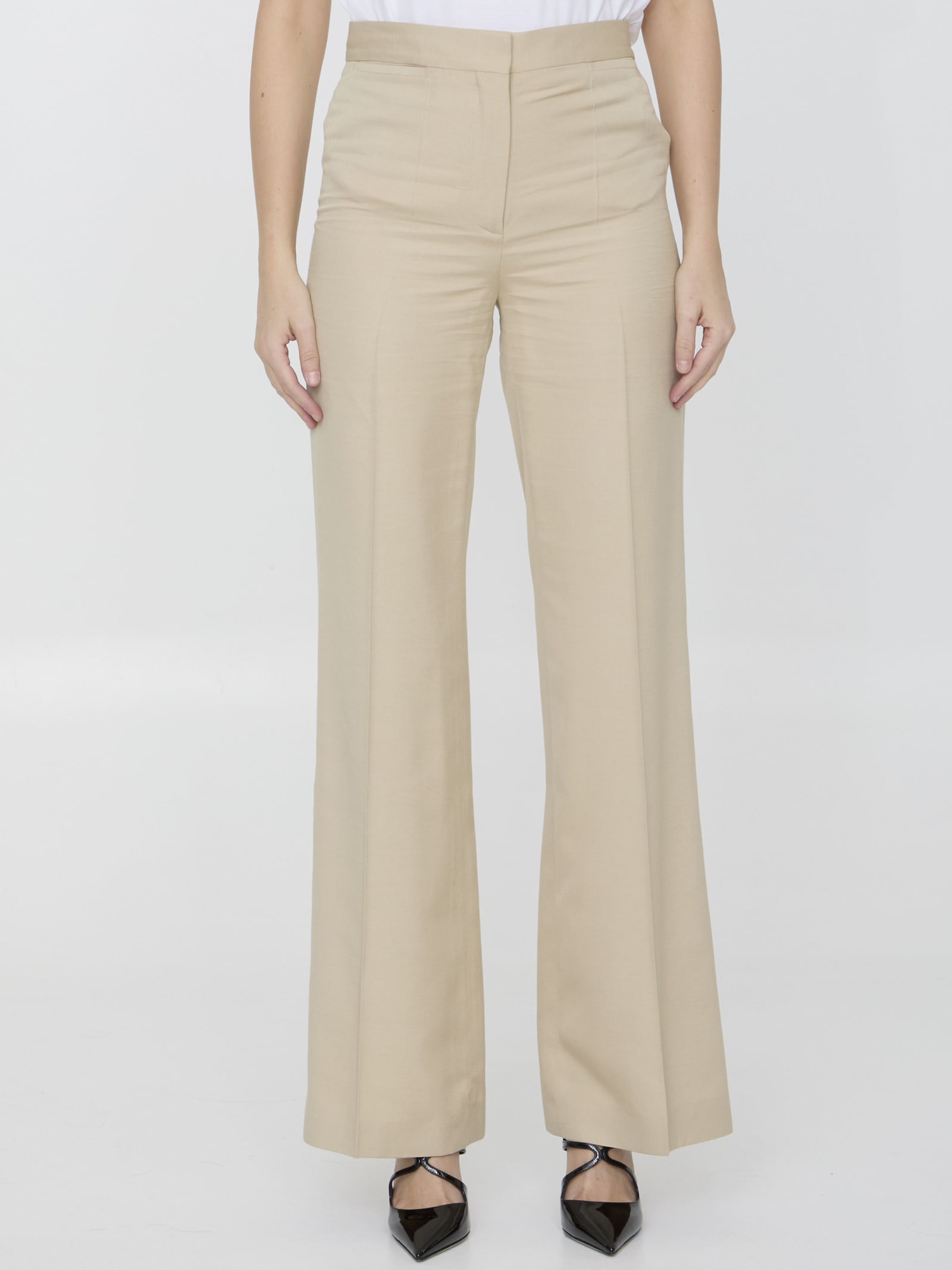 Shop Stella Mccartney Iconic Pants In Beige