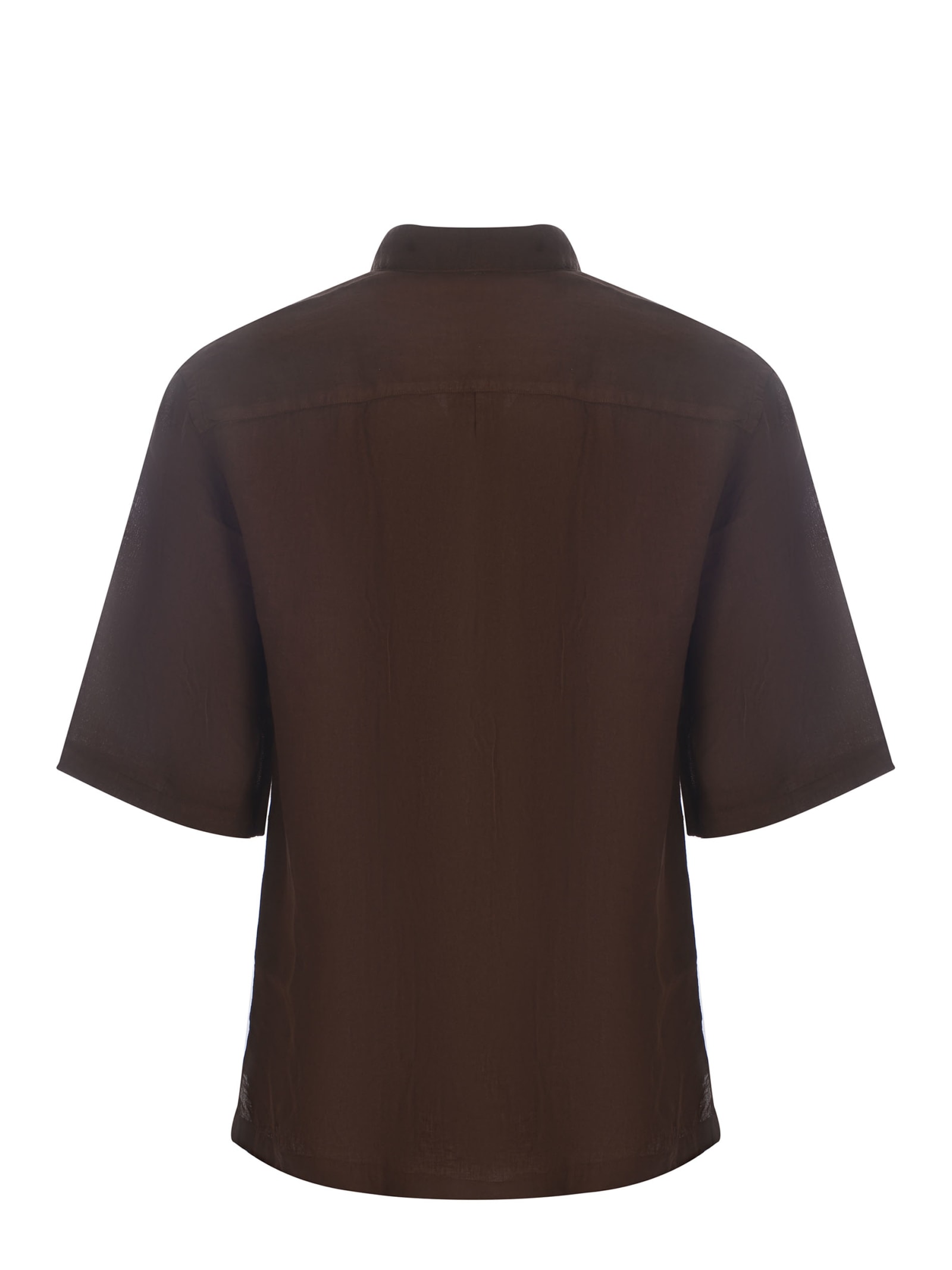 Shop Costumein Shirt  Stefano Made Of Linen In Brown