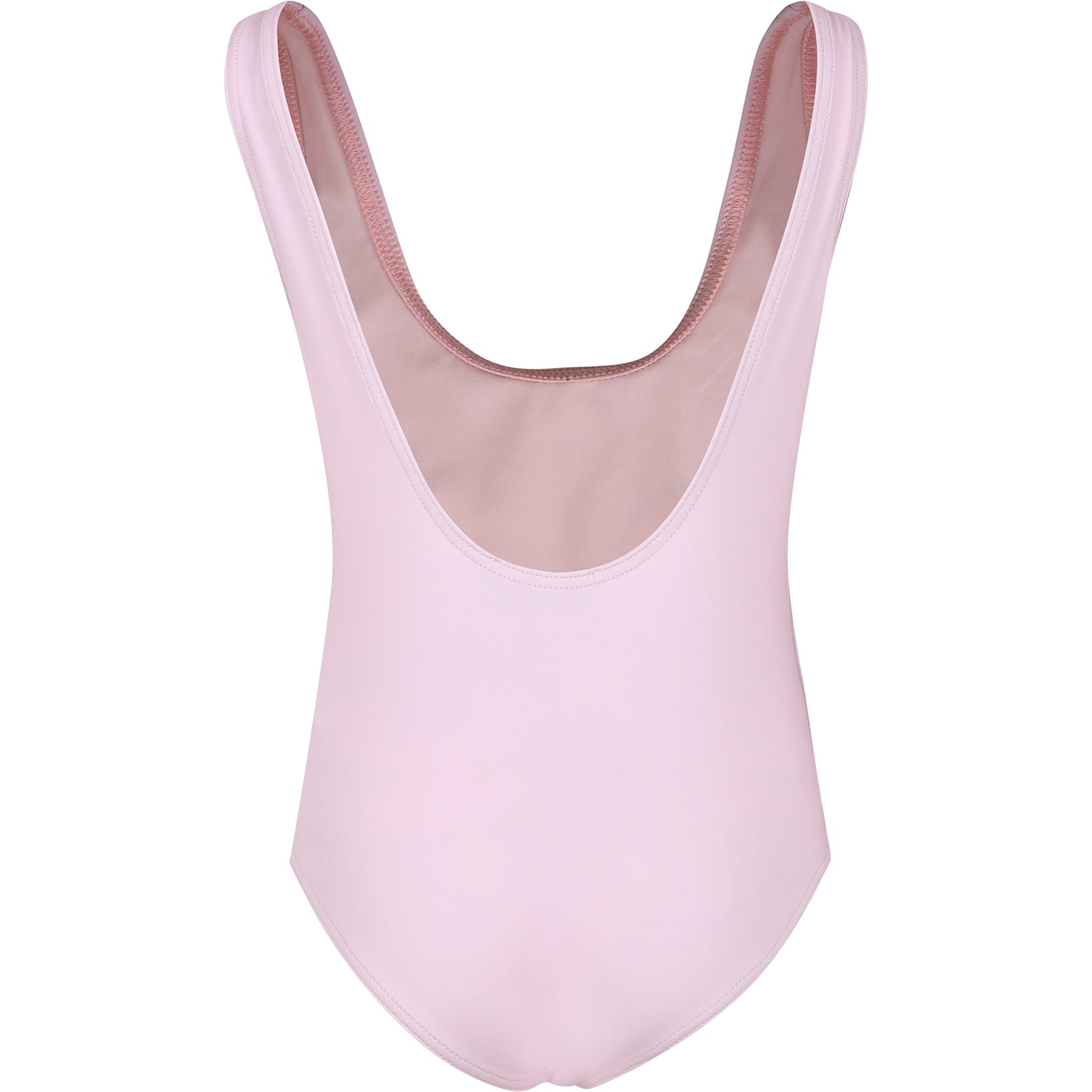 Shop Moschino Pink Swimsuit For Girl With Teddy Bear And Flamingo