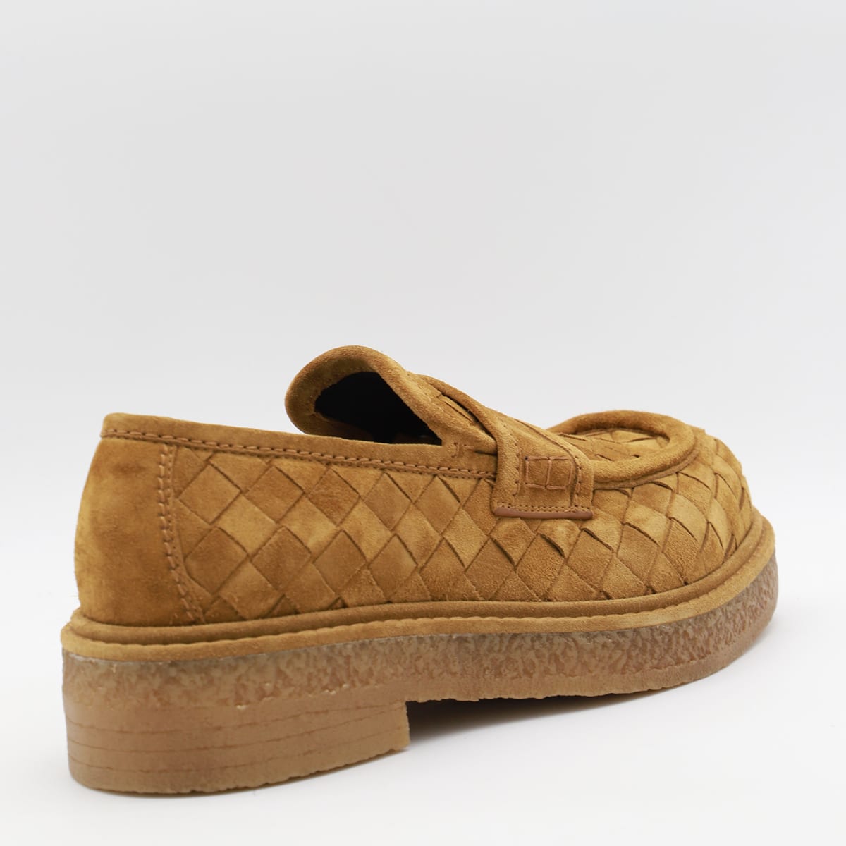 Shop Bottega Veneta Camel Loafers In Cork