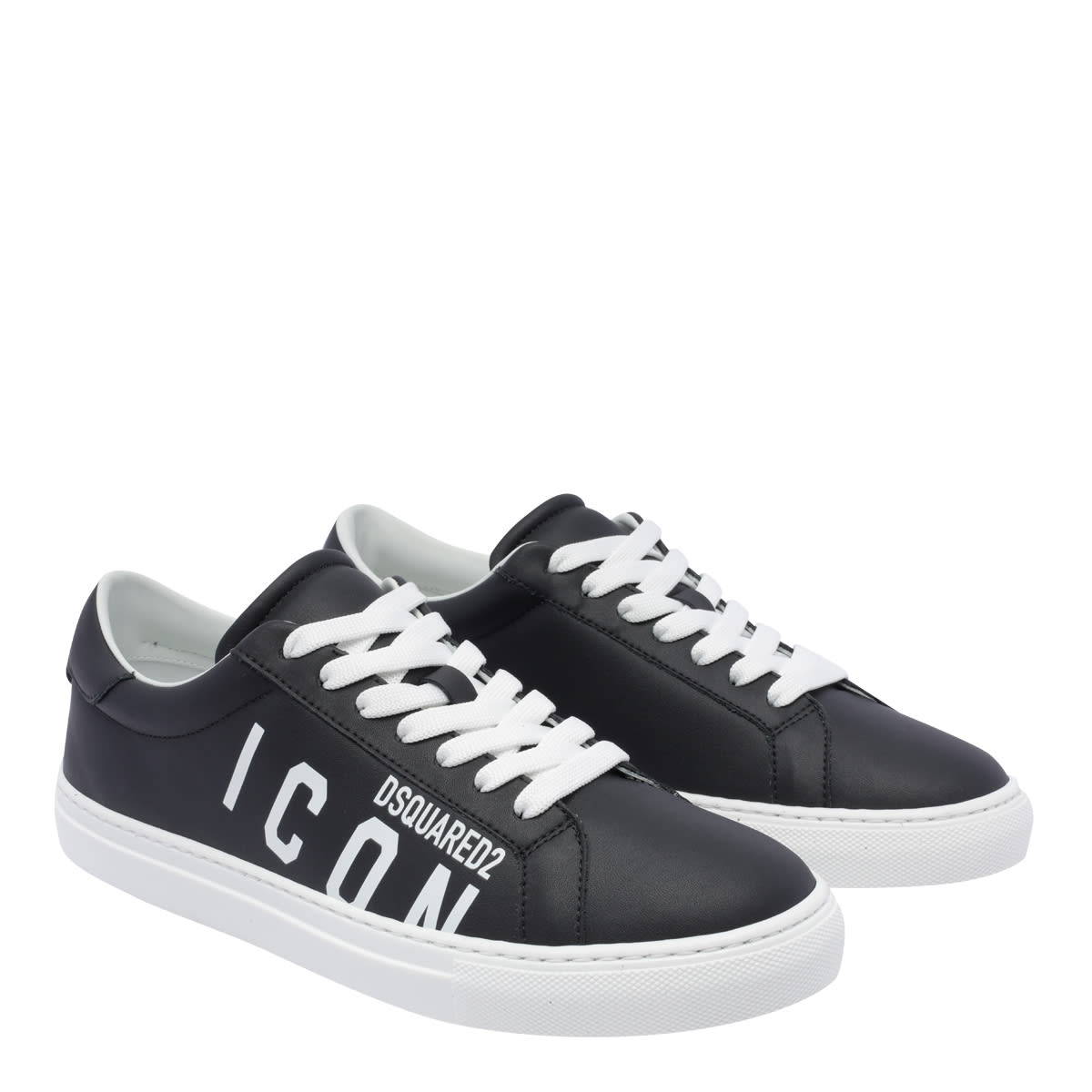 Shop Dsquared2 Icon Logo Sneakers In Black