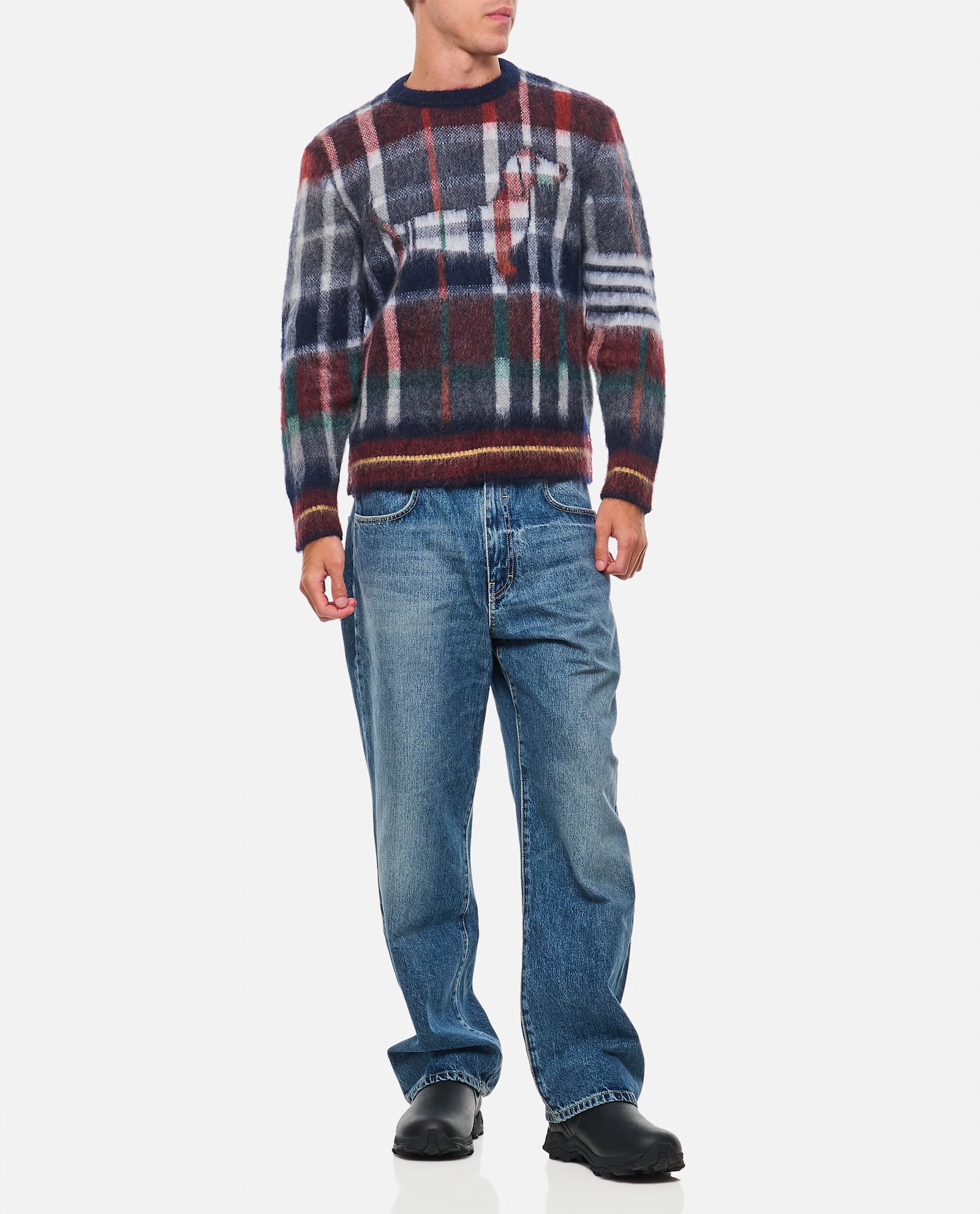 Shop Thom Browne Hector V Neck Cardigan In Multicolour