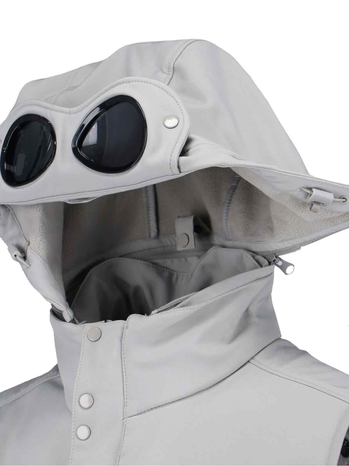 C.p. Company Sleeveless Soft Shell Jacket Hood In Gray