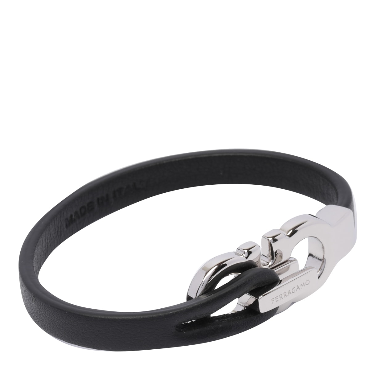 Ferragamo Gancini Bracelet In Black