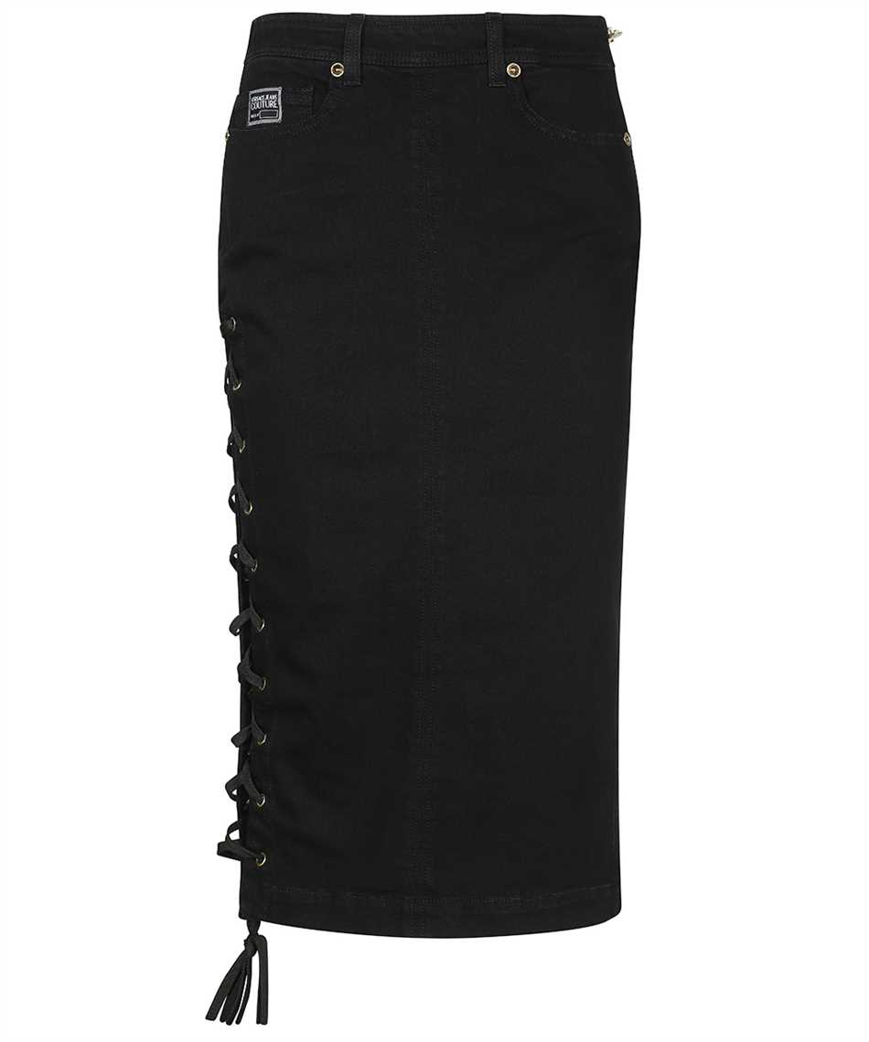 Versace Jeans Couture Logo-patch Pencil Skirt In Black