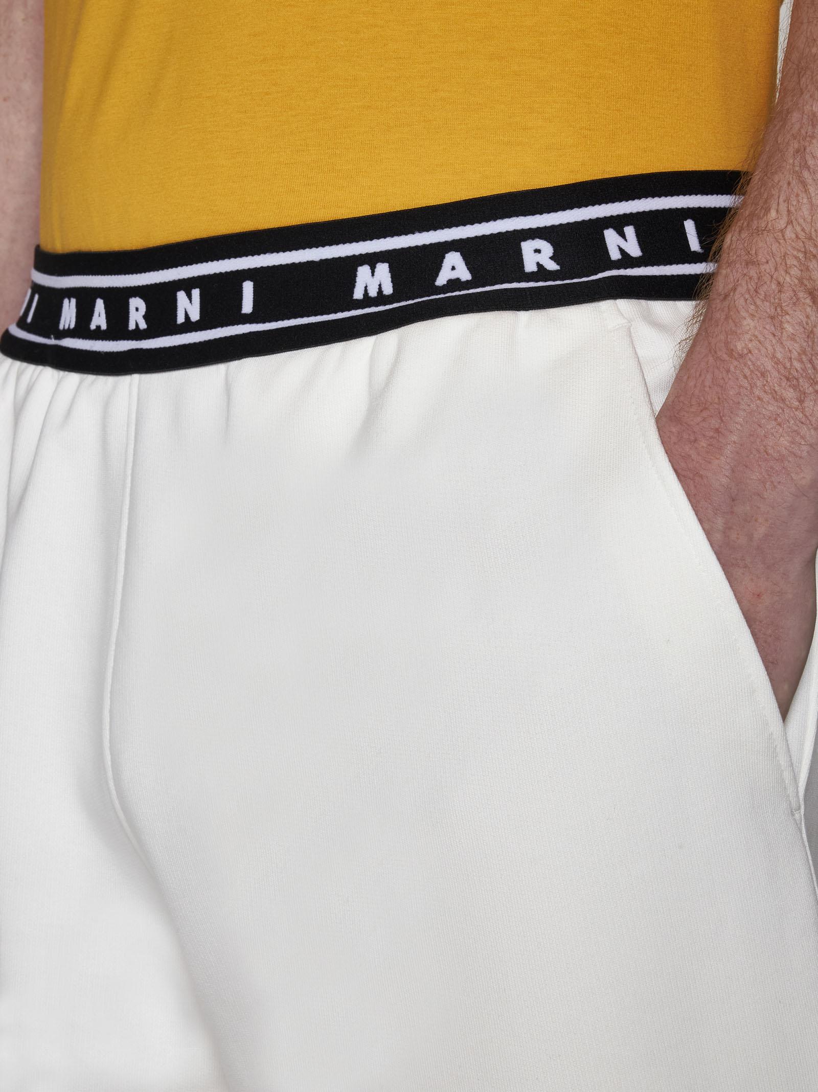 Shop Marni Logo-tape Cotton Shorts