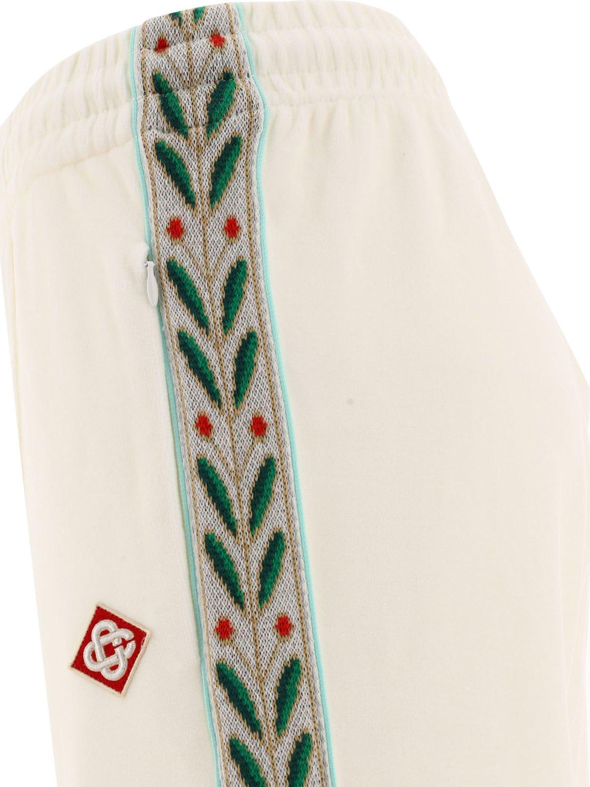 Shop Casablanca Side Knitted Band Track Pants In White
